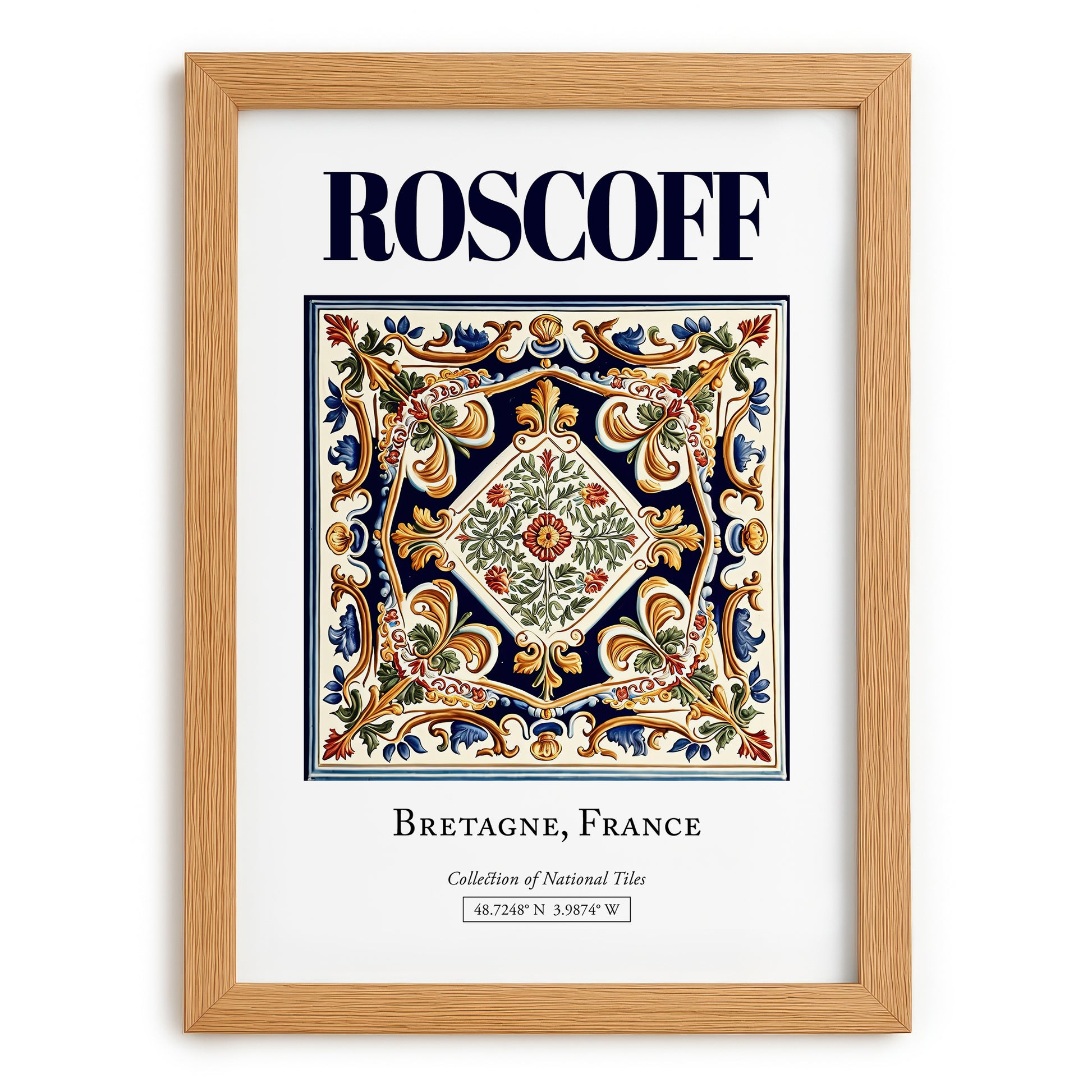 Roscoff, France – Travel Print, set in oak frame