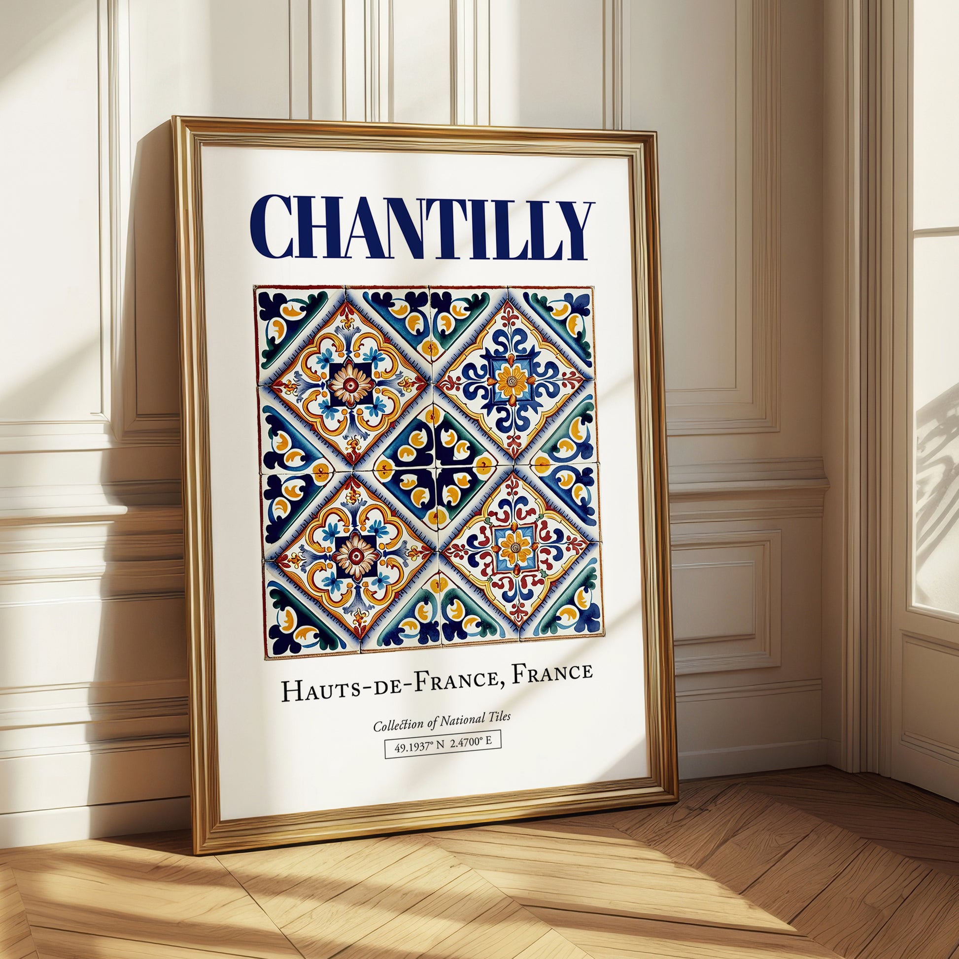 Chantilly, France – Travel Wall Art, styled in a charming Paris street view