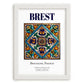 Brest, France – Travel Print, placed in minimal white frame