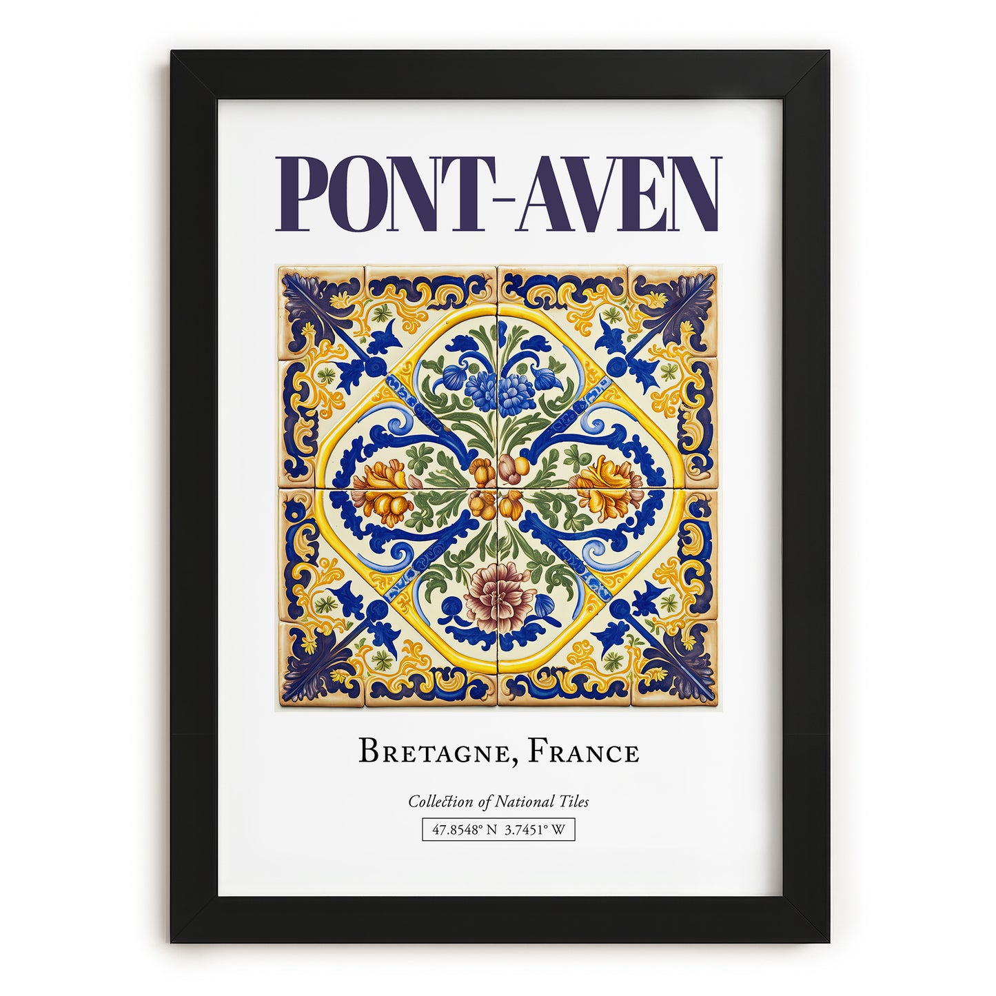 Pont-Aven, France – Travel Wall Art, in sleek black frame