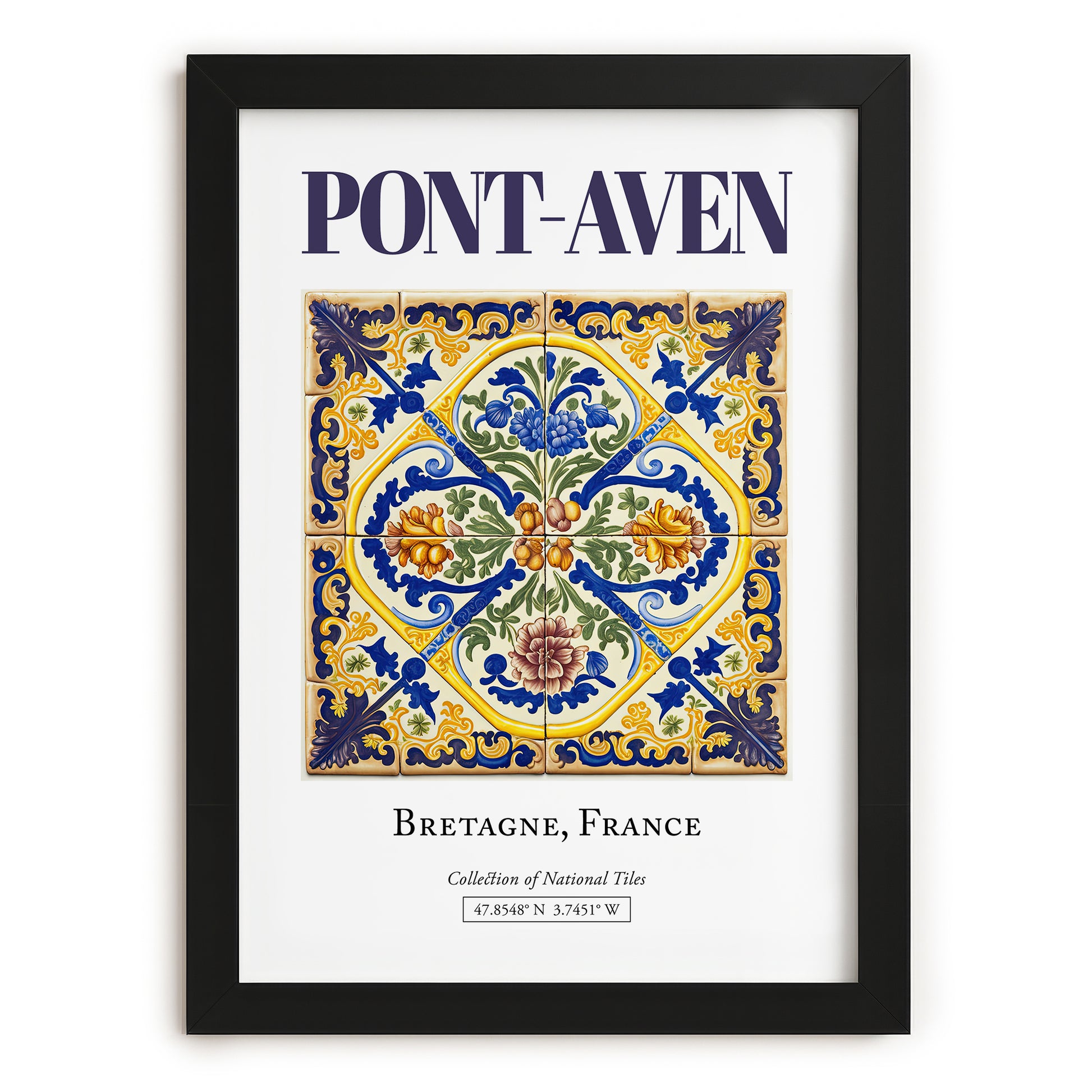 Pont-Aven, France – Travel Wall Art, in sleek black frame