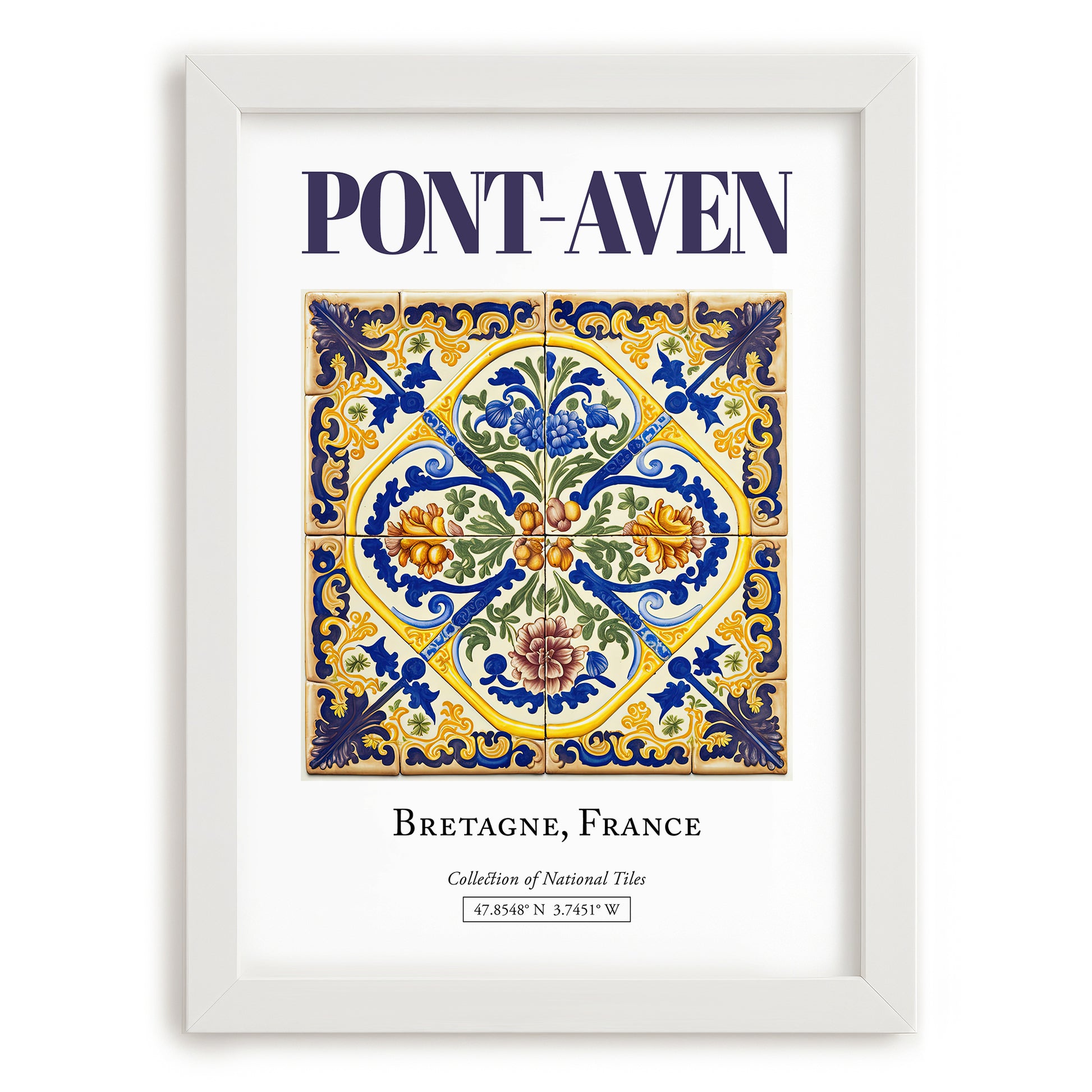 Pont-Aven, France – Travel Wall Art, placed in minimal white frame