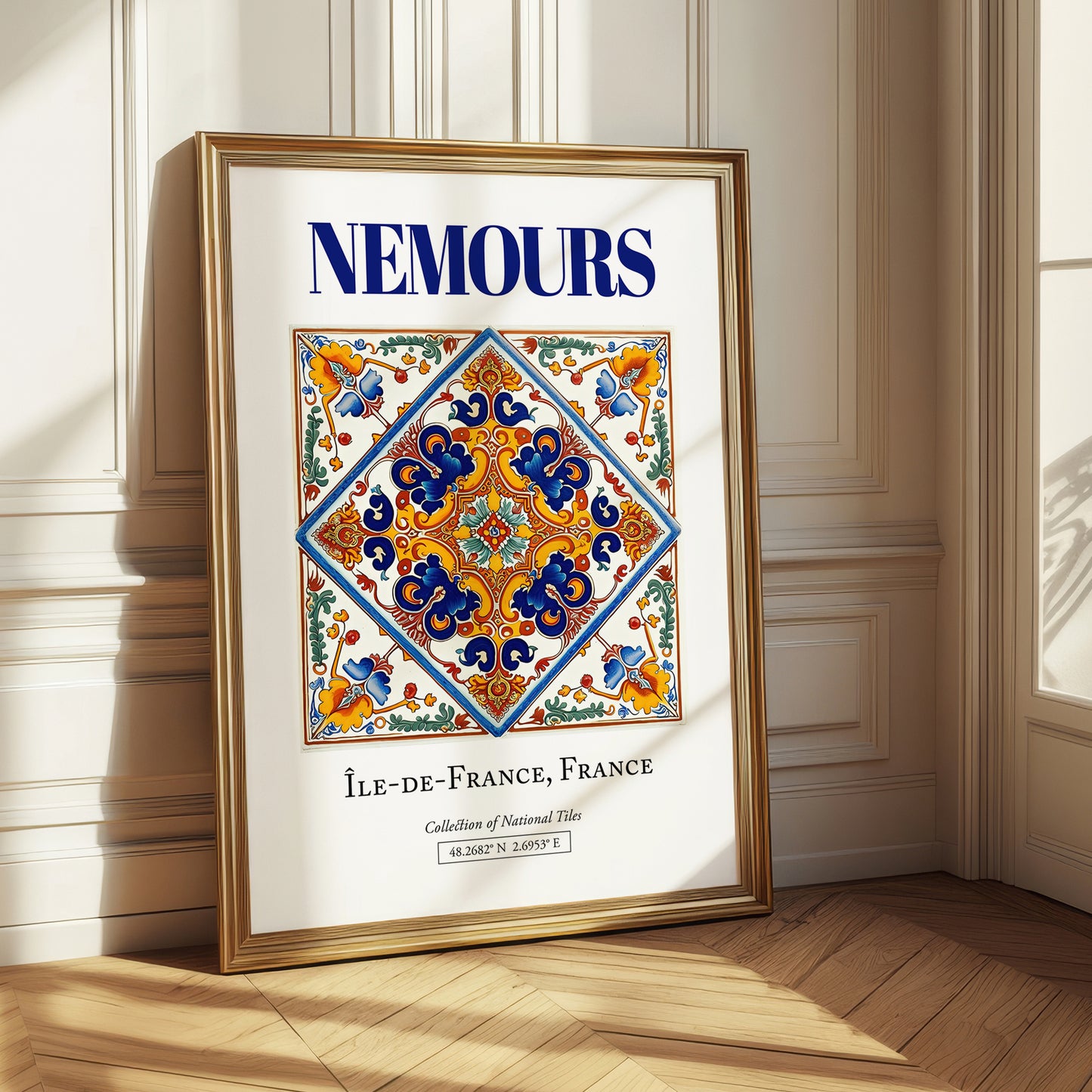 Nemours, France – Historic Cities Art Print, styled in a charming Paris street view