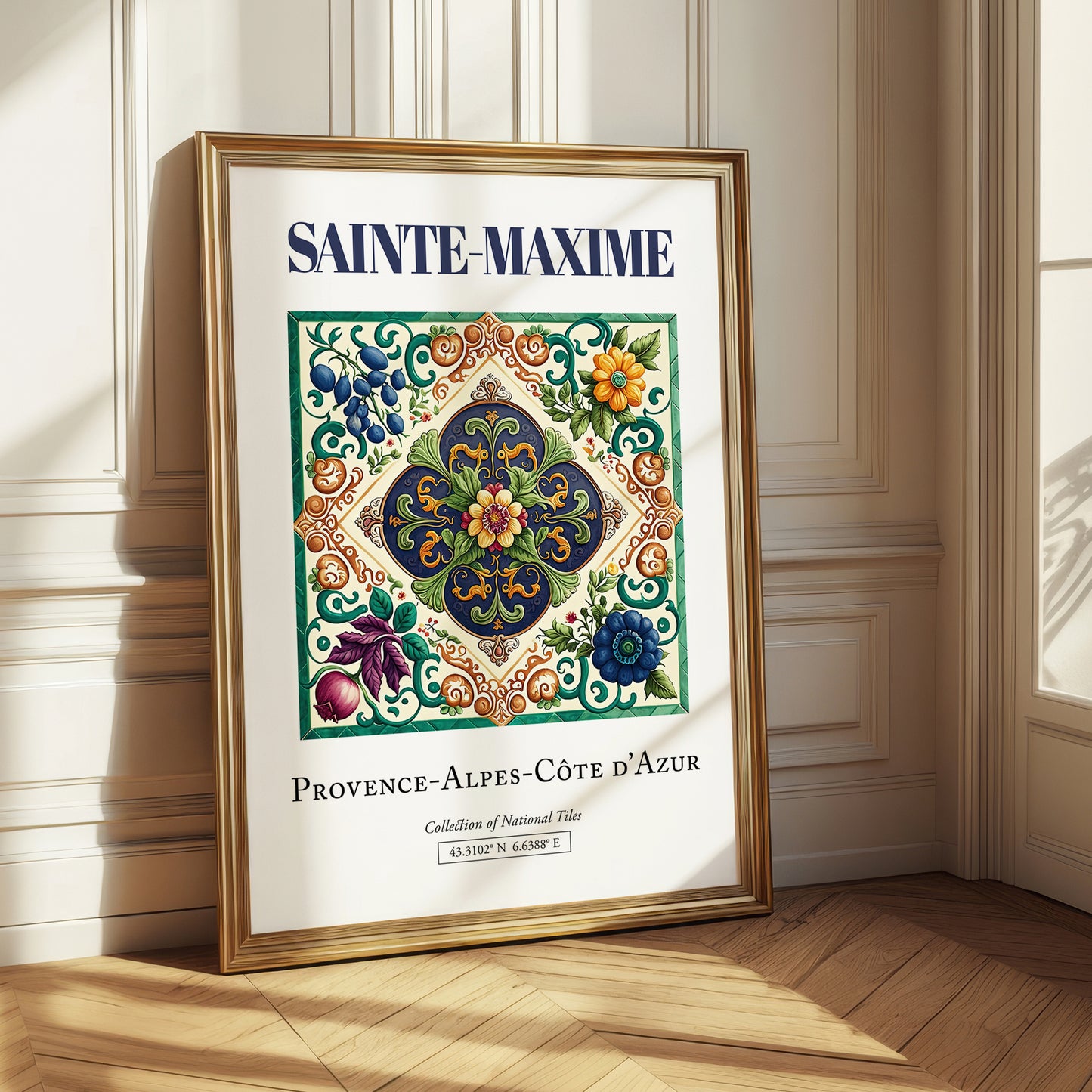 Sainte-Maxime, France – Country Culture Poster, styled in a charming Paris street view
