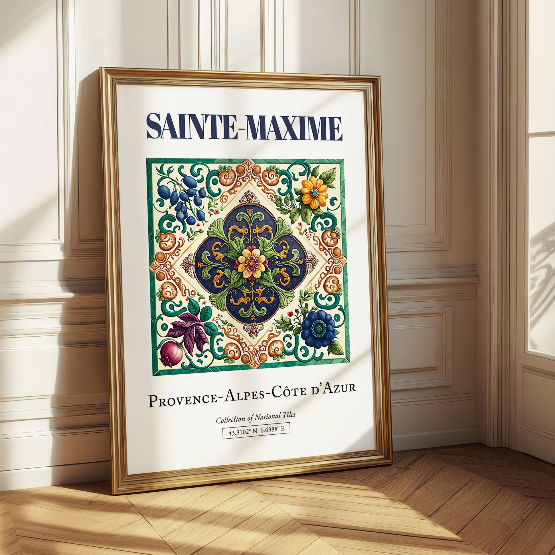 Sainte-Maxime, France – Country Culture Poster, styled in a charming Paris street view
