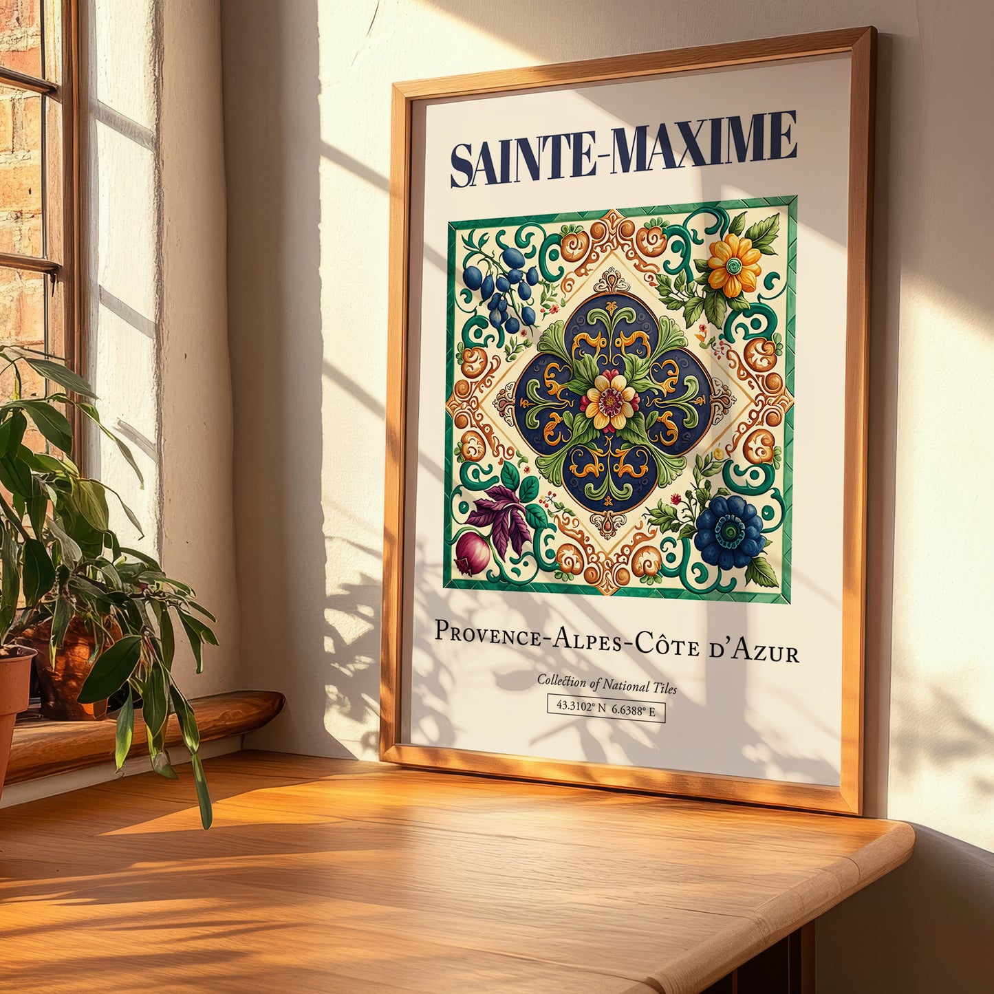 Sainte-Maxime, France – Country Culture Poster, clean layout with no caption
