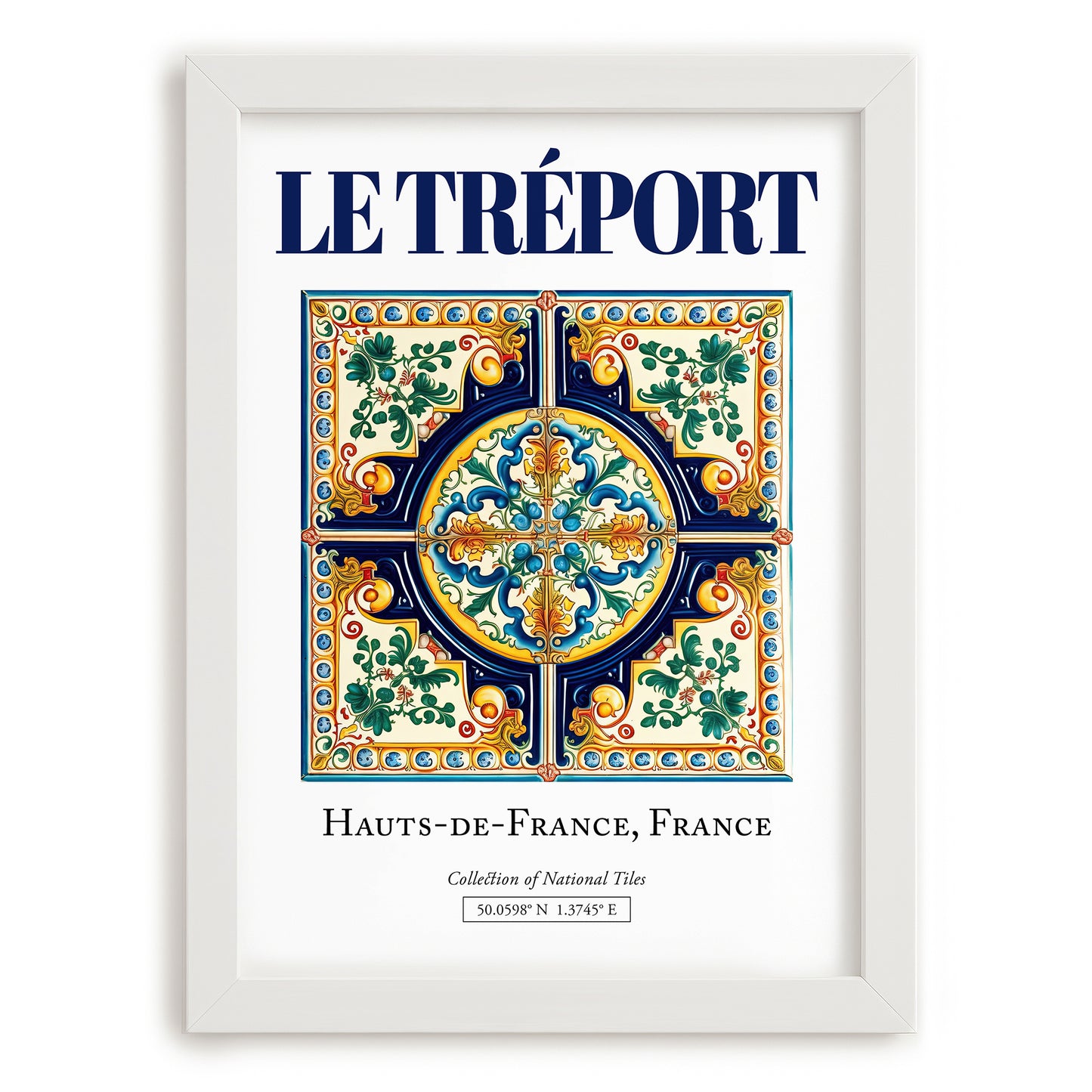 Le Tréport, France – Travel Wall Decor, placed in minimal white frame