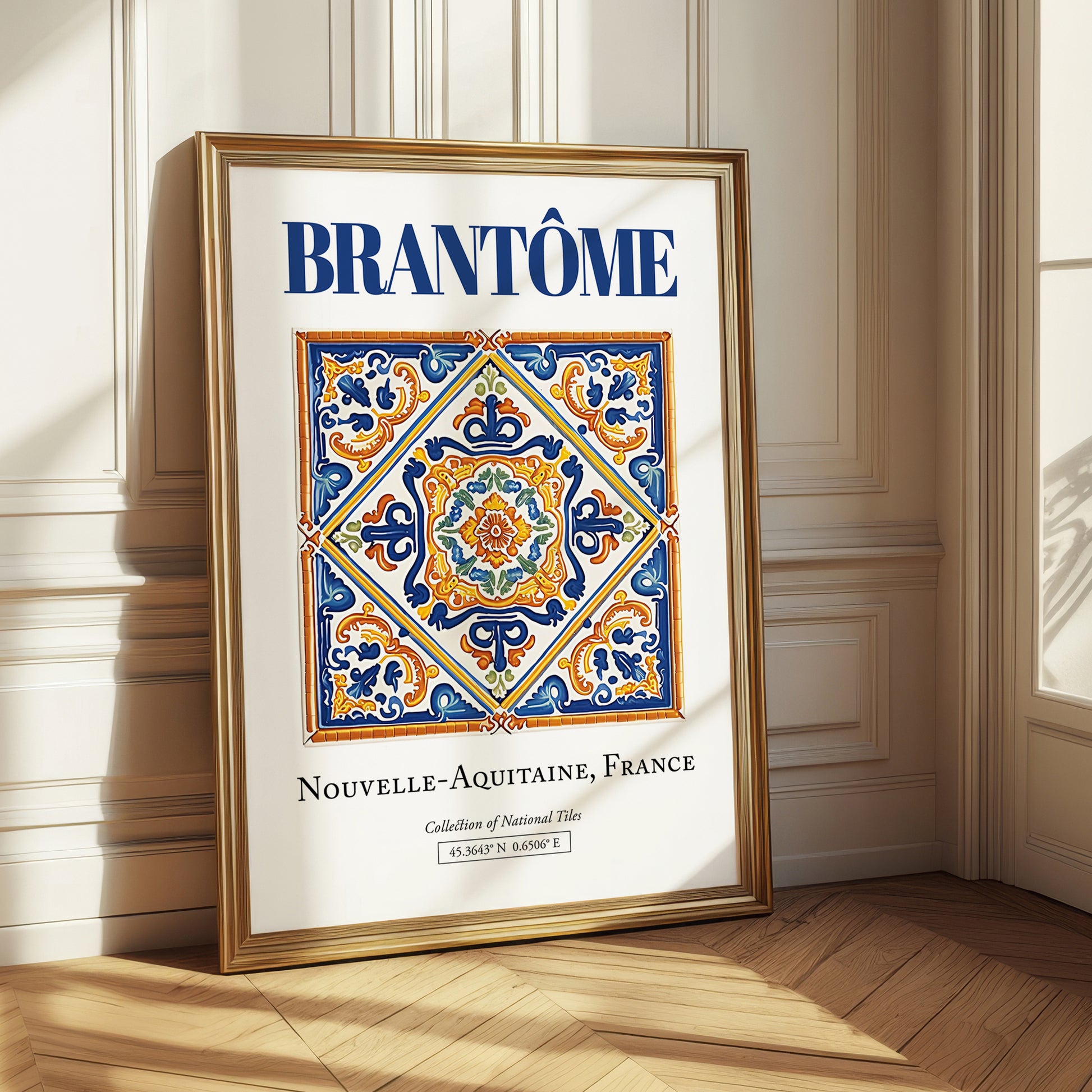 Brantôme, France – Travel Poster, styled in a charming Paris street view