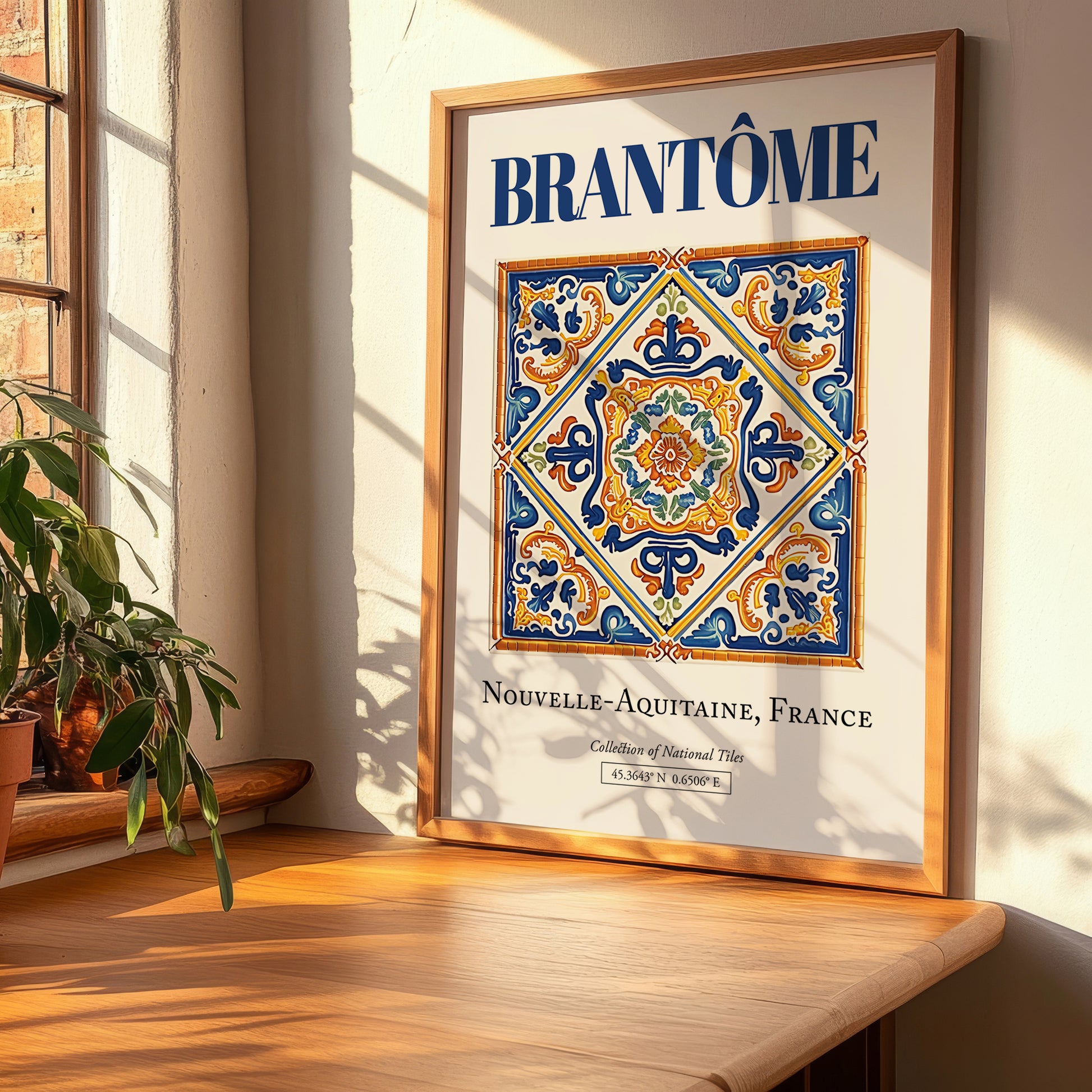 Brantôme, France – Travel Poster, clean layout with no caption