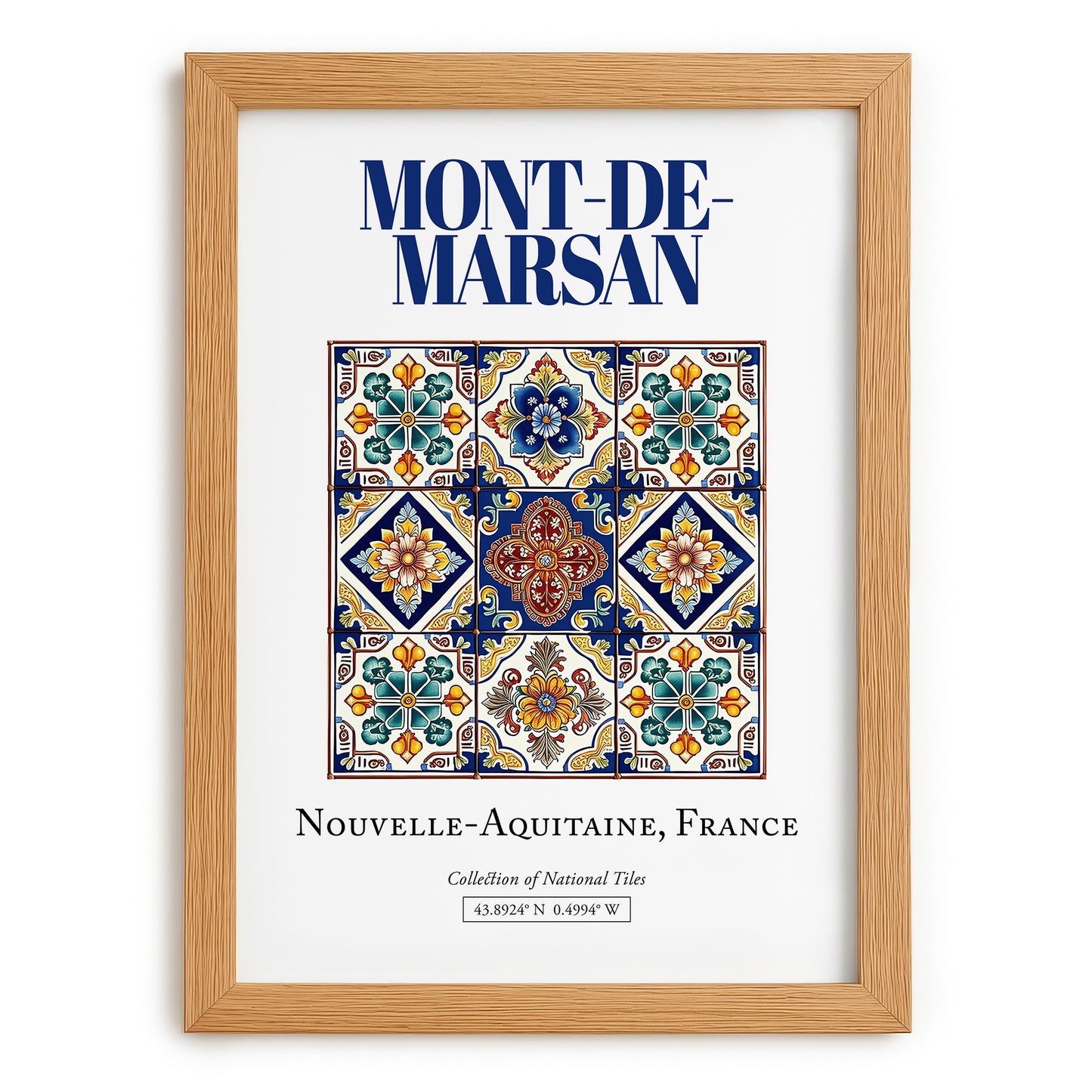 Mont-de-Marsan, France – Travel Destination Art, set in oak frame