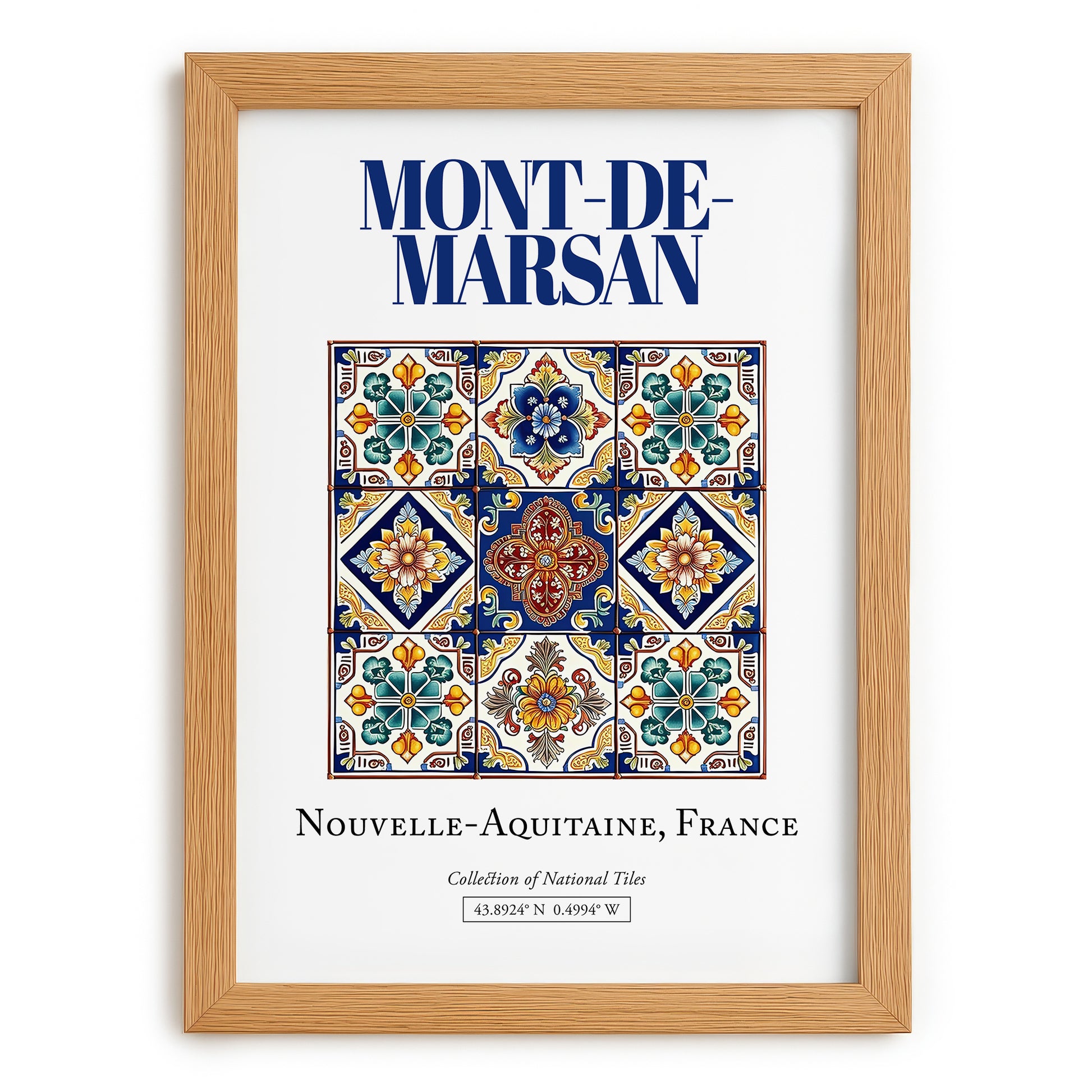 Mont-de-Marsan, France – Travel Destination Art, set in oak frame