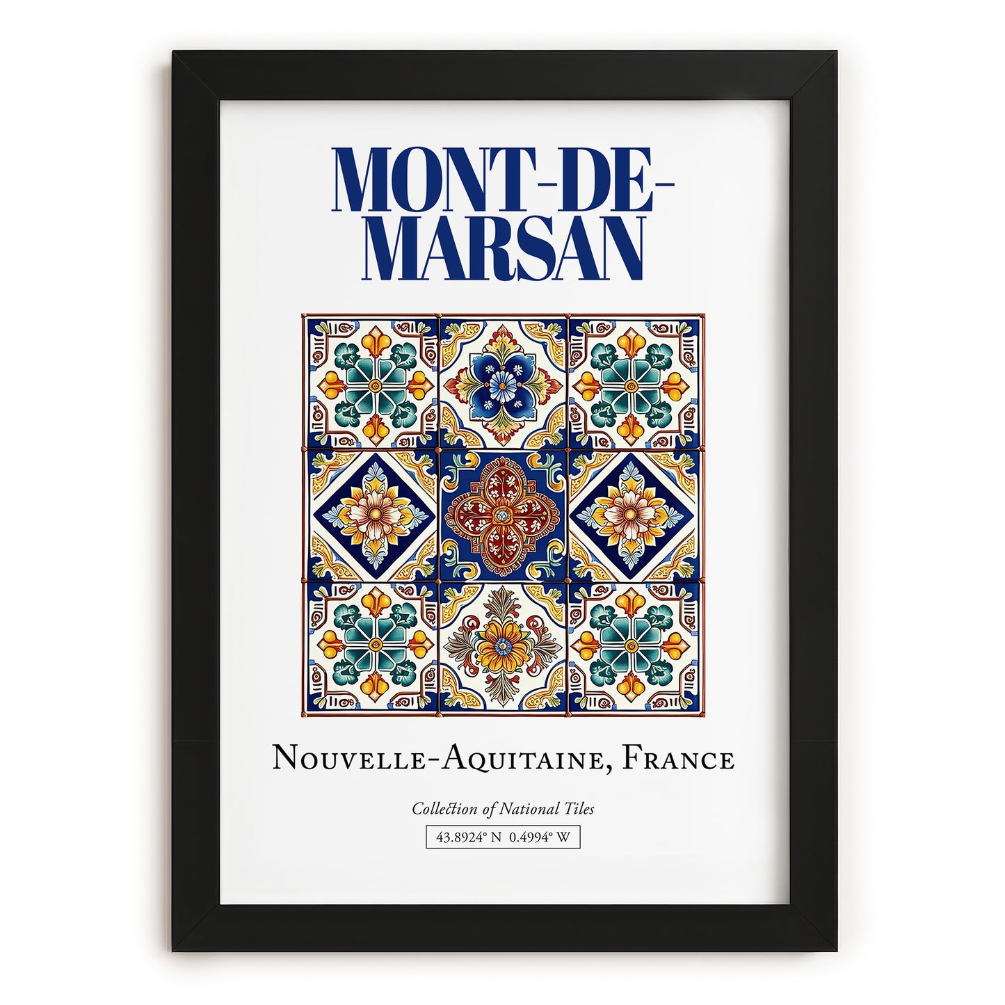 Mont-de-Marsan, France – Travel Destination Art, in sleek black frame