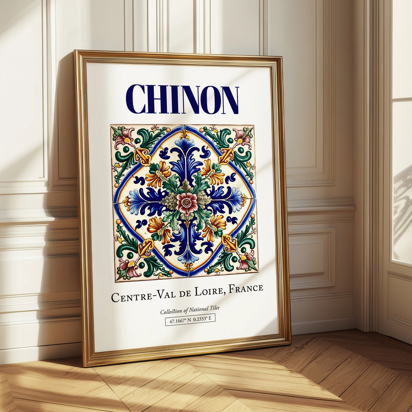 Chinon, France – Travel Poster, styled in a charming Paris street view