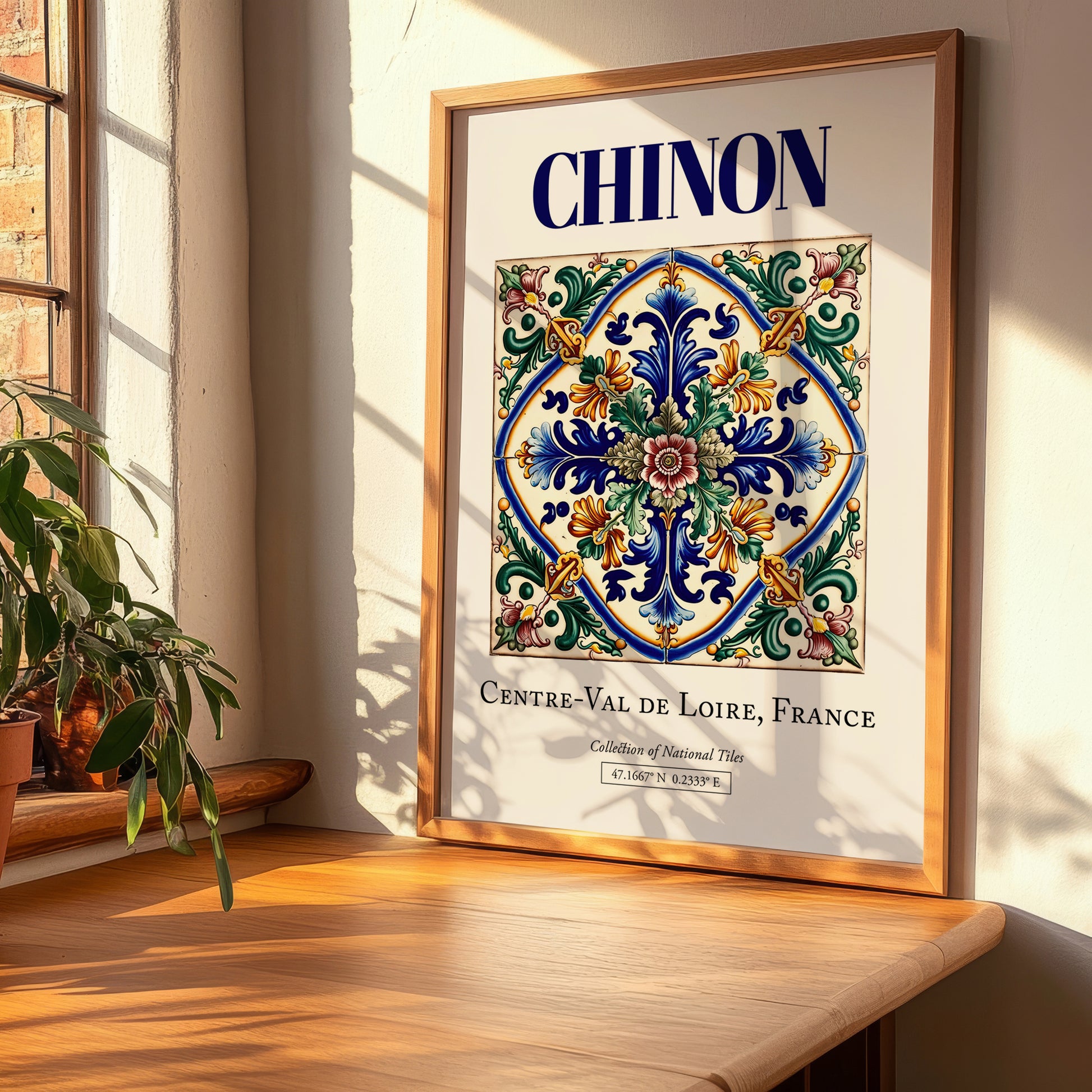 Chinon, France – Travel Poster, clean layout with no caption
