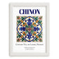 Chinon, France – Travel Poster, placed in minimal white frame