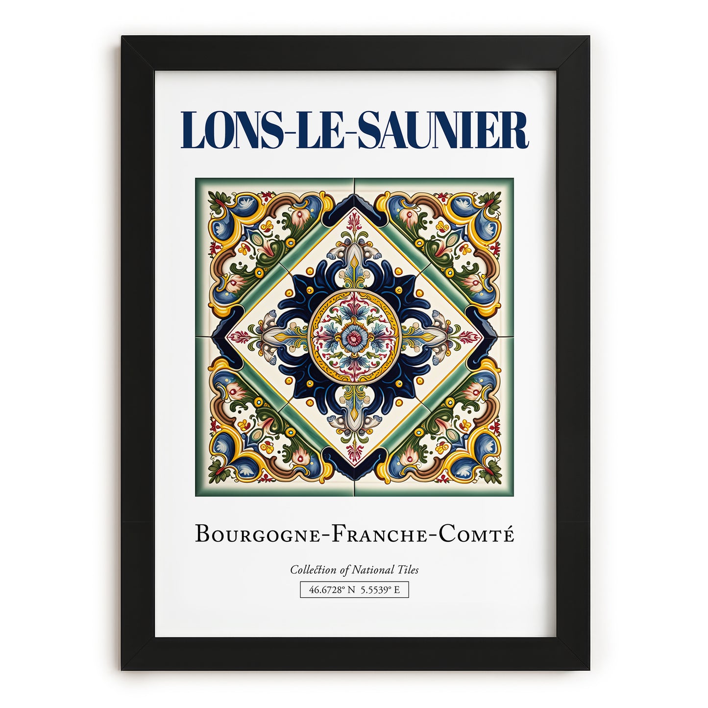 Lons-le-Saunier, France – Wanderlust-Inspired Poster, in sleek black frame