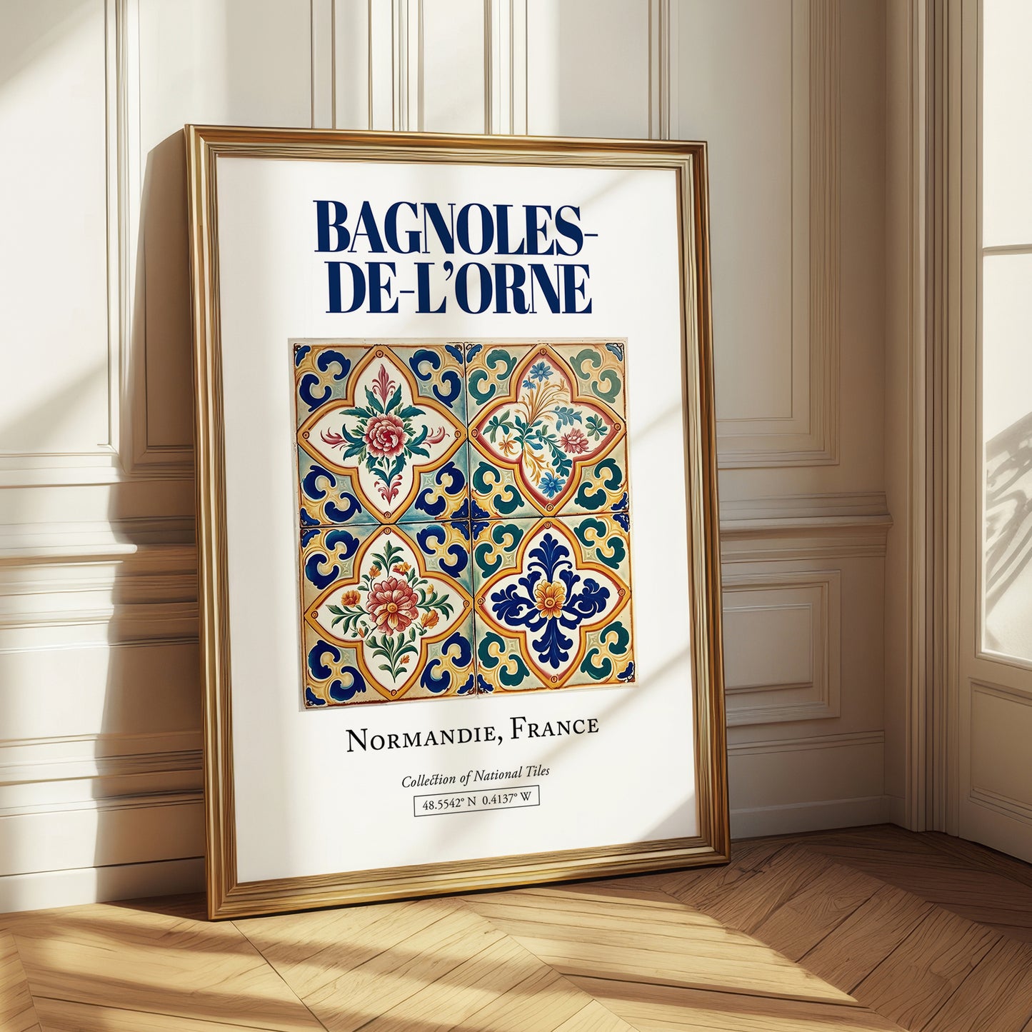 Bagnoles-de-l'Orne, France – Minimalist Travel Print, styled in a charming Paris street view