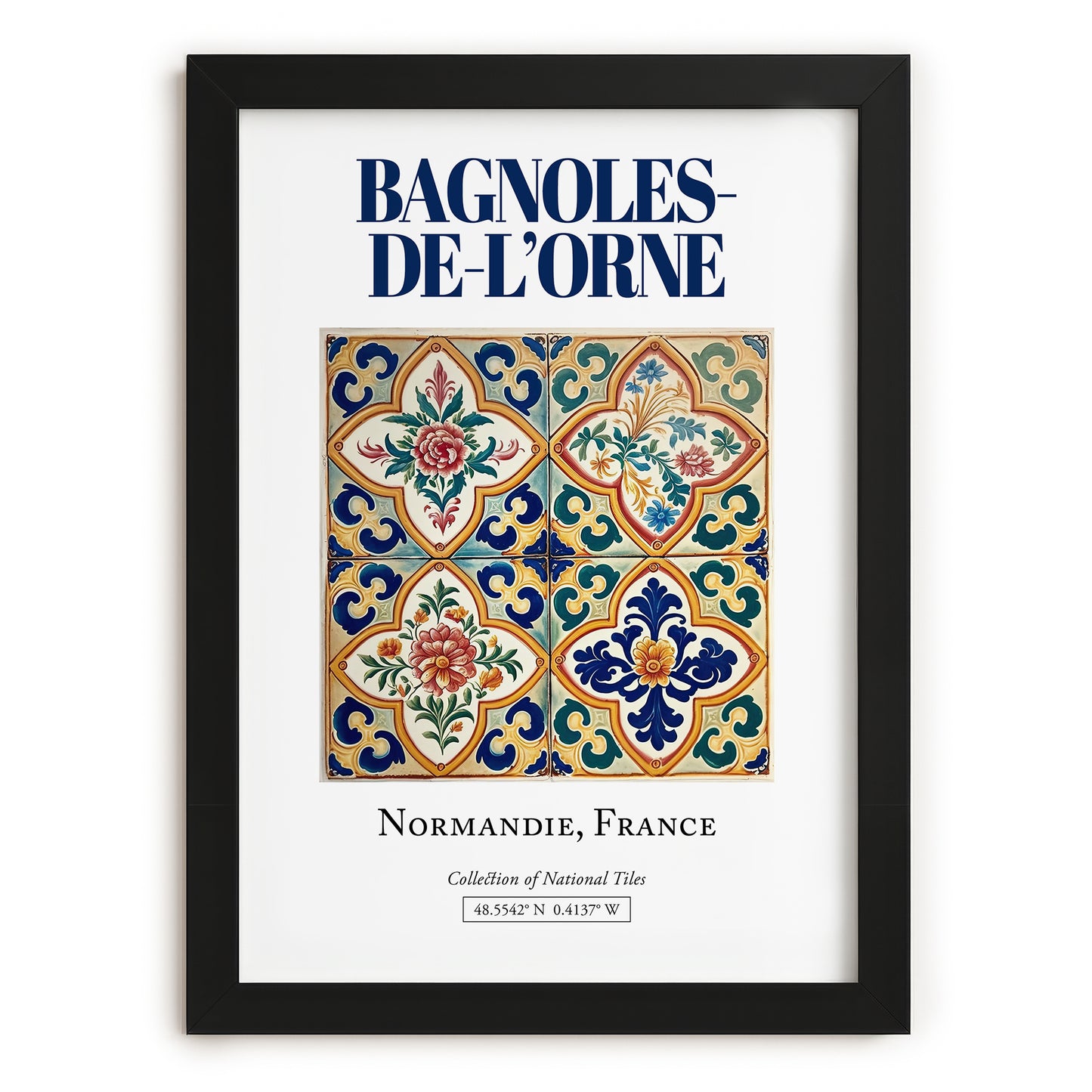Bagnoles-de-l'Orne, France – Minimalist Travel Print, in sleek black frame