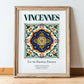 Vincennes, France – Travel Print, in wooden frame leaning on the floor
