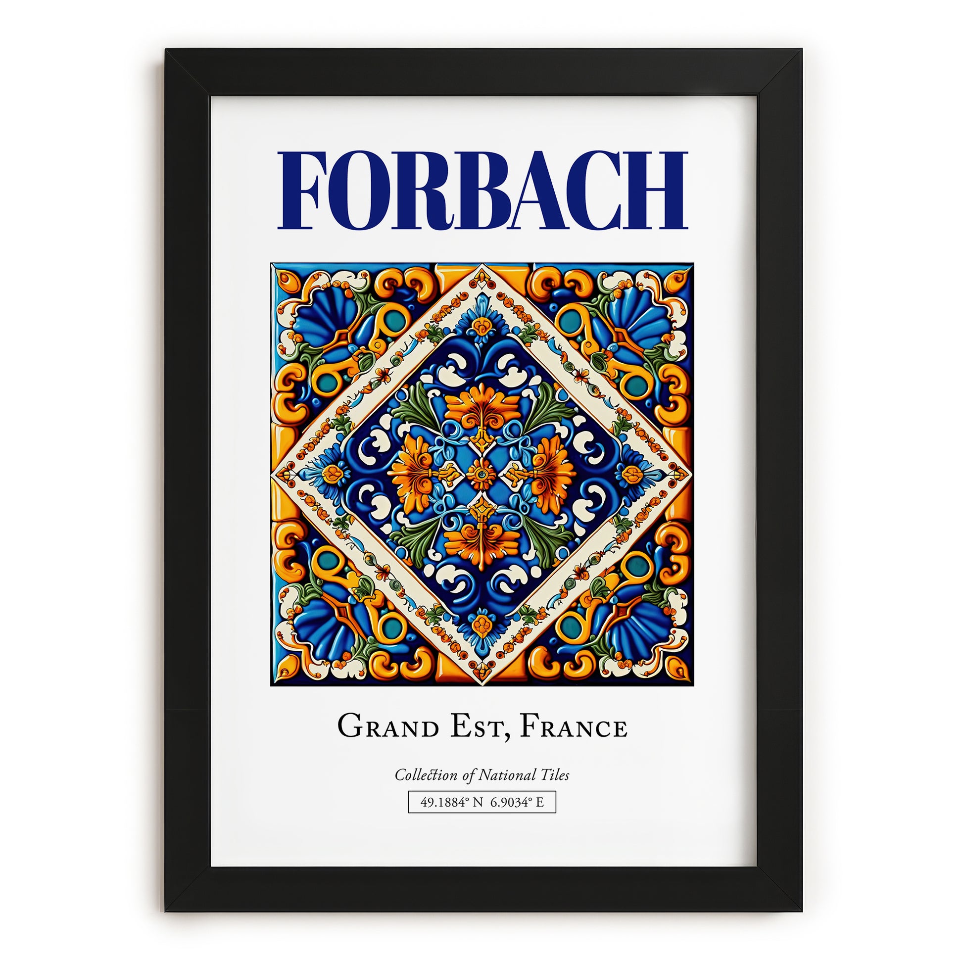 Forbach, France – Travel Wall Decor, in sleek black frame