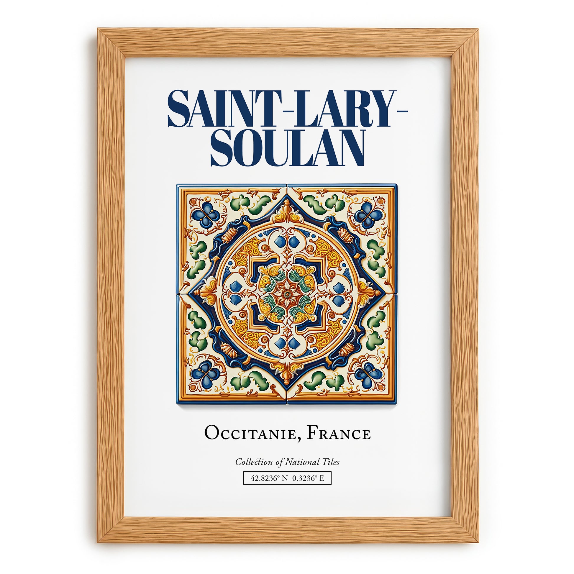 Saint-Lary-Soulan, France – Travel Poster, set in oak frame