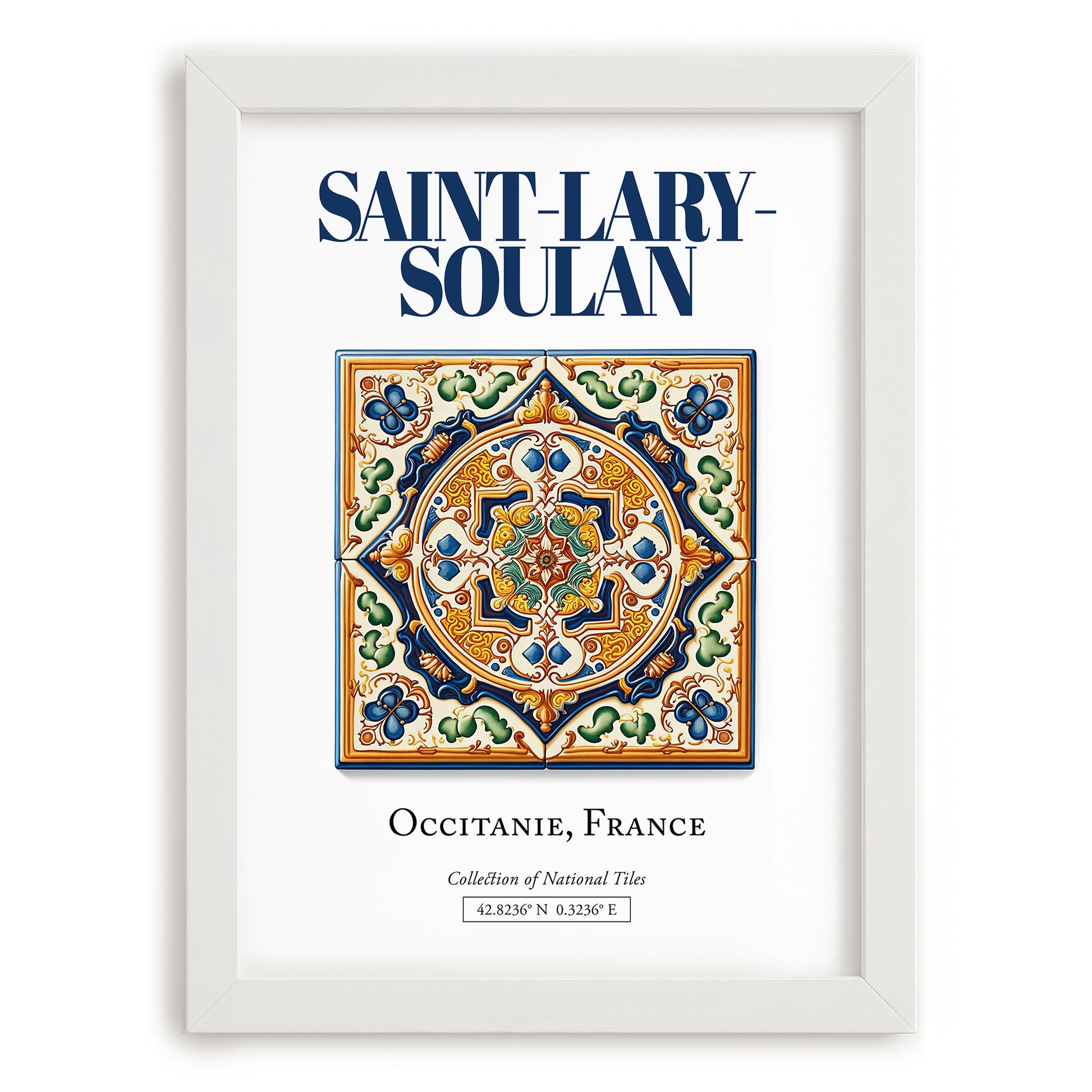 Saint-Lary-Soulan, France – Travel Poster, placed in minimal white frame