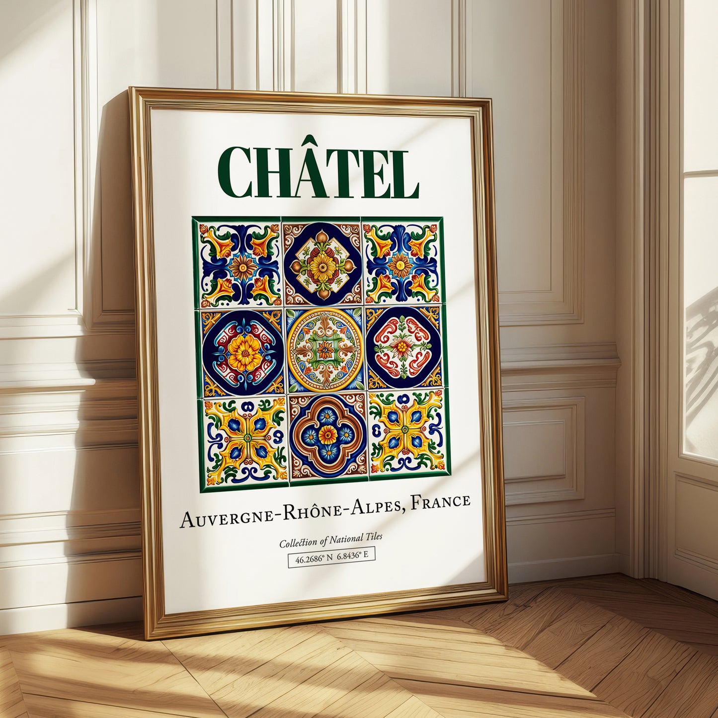 Châtel, France – Illustrated Travel Poster, styled in a charming Paris street view