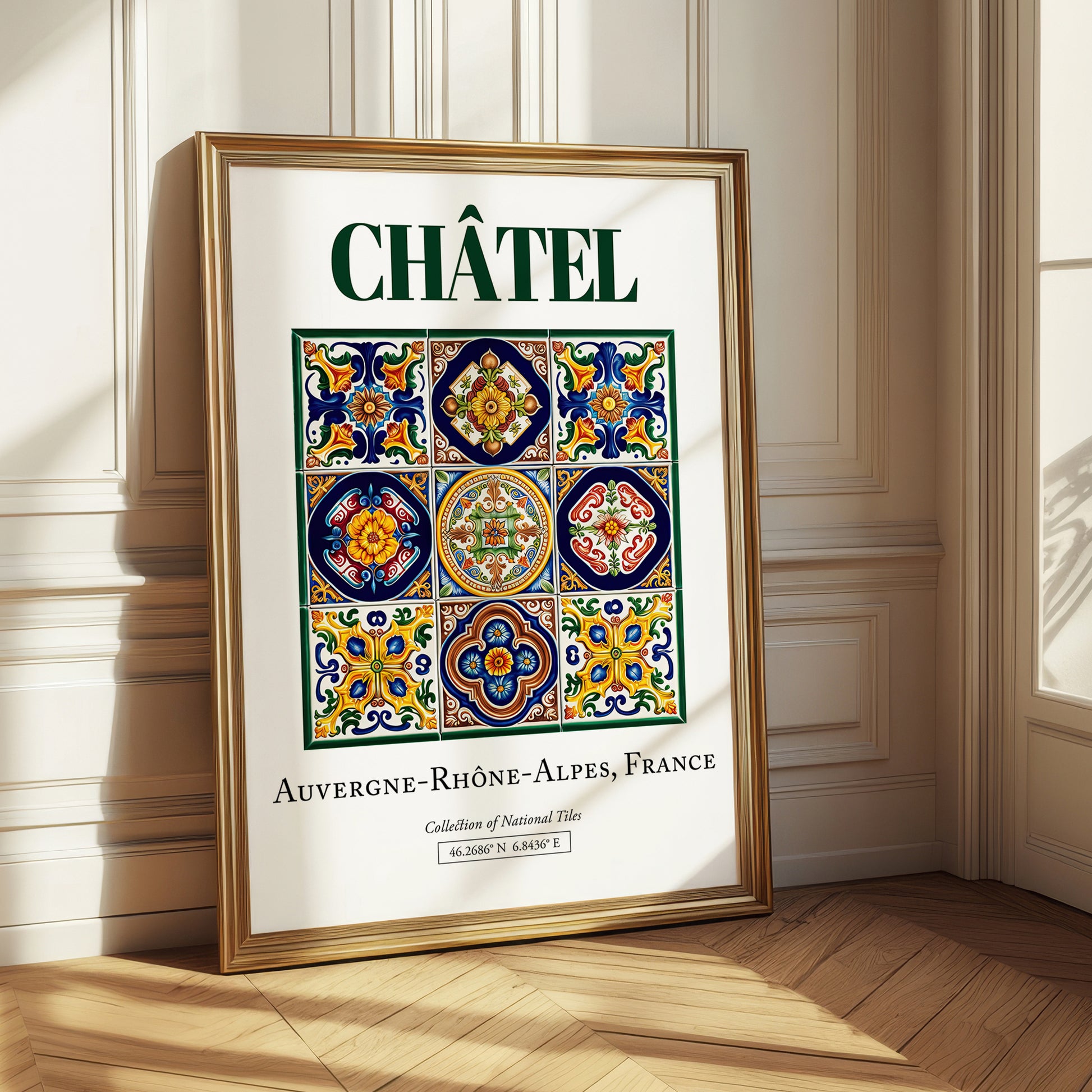 Châtel, France – Illustrated Travel Poster, styled in a charming Paris street view
