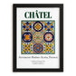 Châtel, France – Illustrated Travel Poster, in sleek black frame