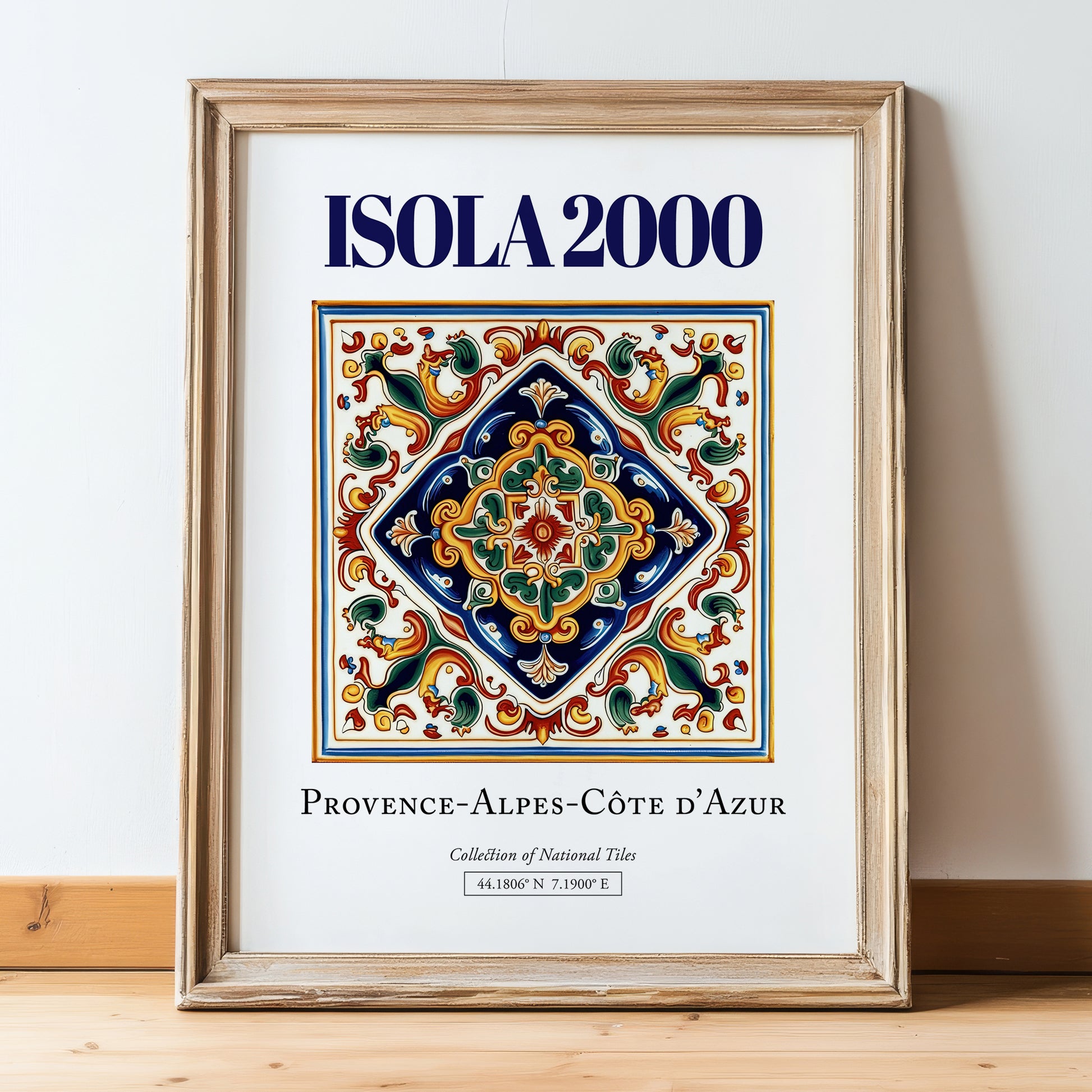 Isola 2000, France – Travel Wall Art, in wooden frame leaning on the floor
