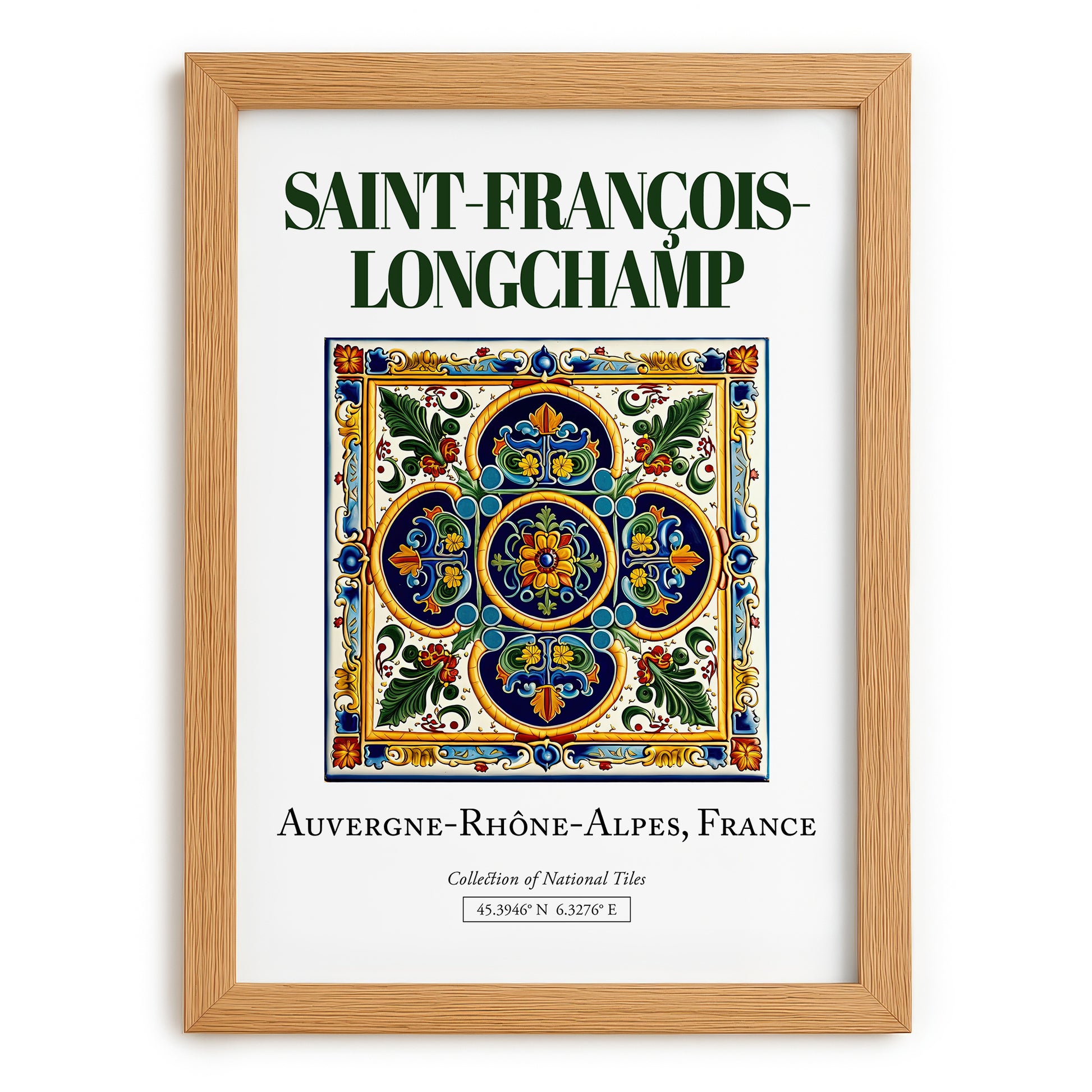 Saint-François-Longchamp, France – Travel Wall Art, set in oak frame