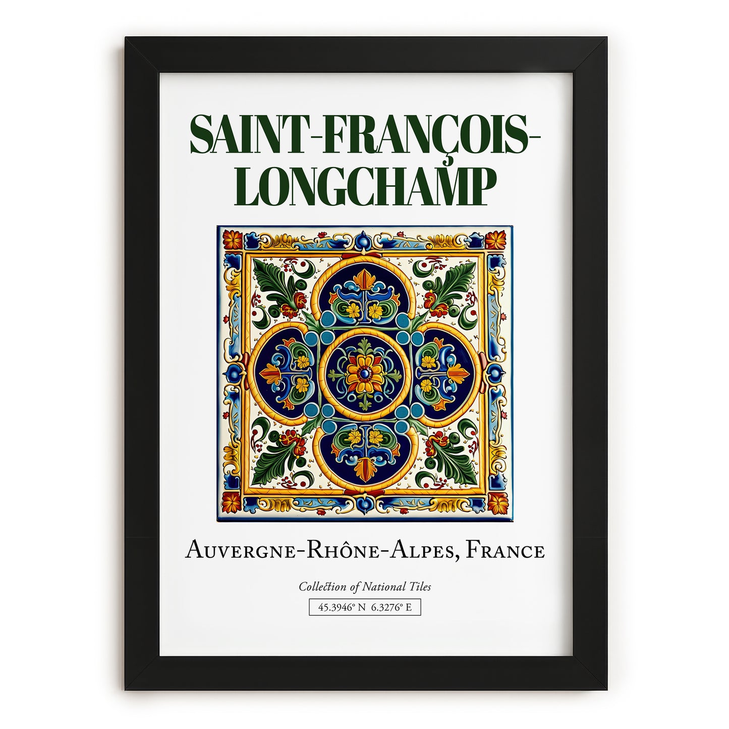 Saint-François-Longchamp, France – Travel Wall Art, in sleek black frame