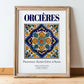 Orcières, France – Retro Travel Poster, in wooden frame leaning on the floor