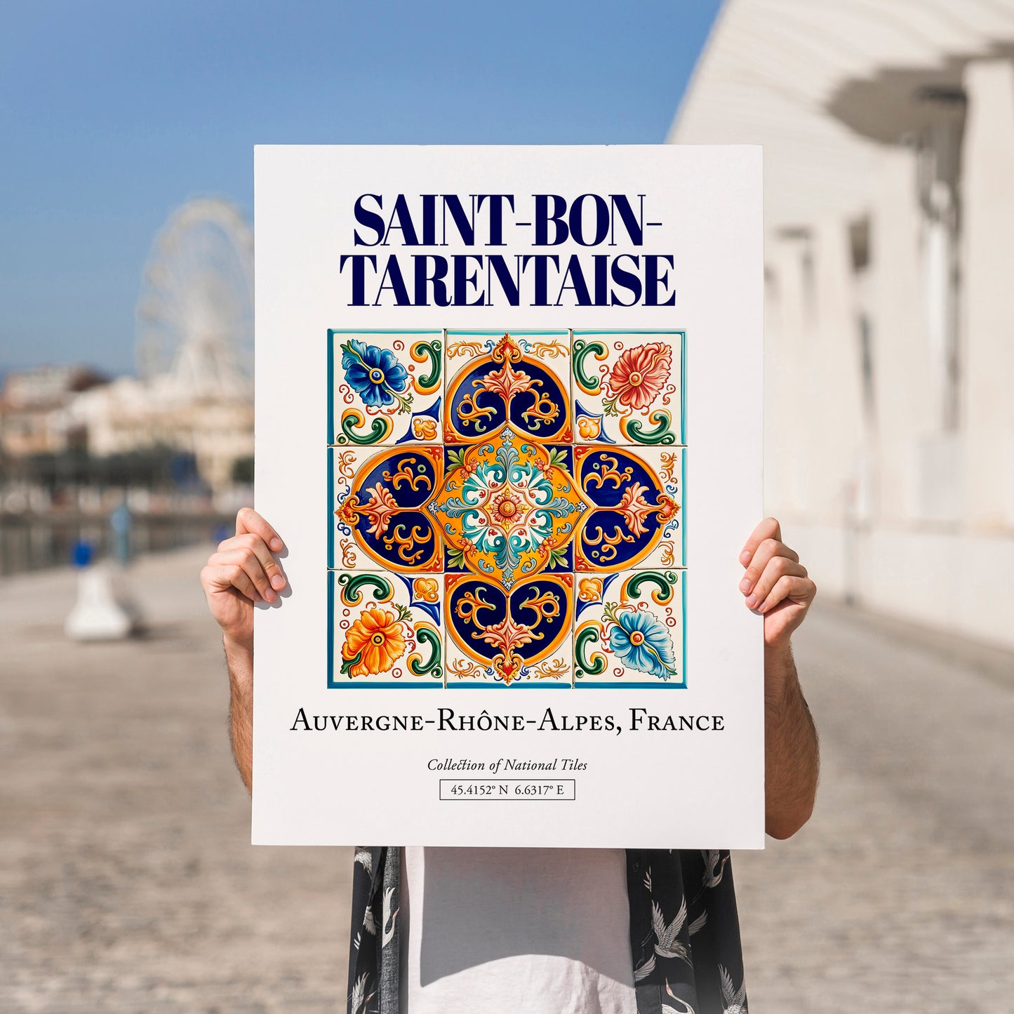 Saint-Bon-Tarentaise, France – Global Cities Wall Print, no-text version framed in wood