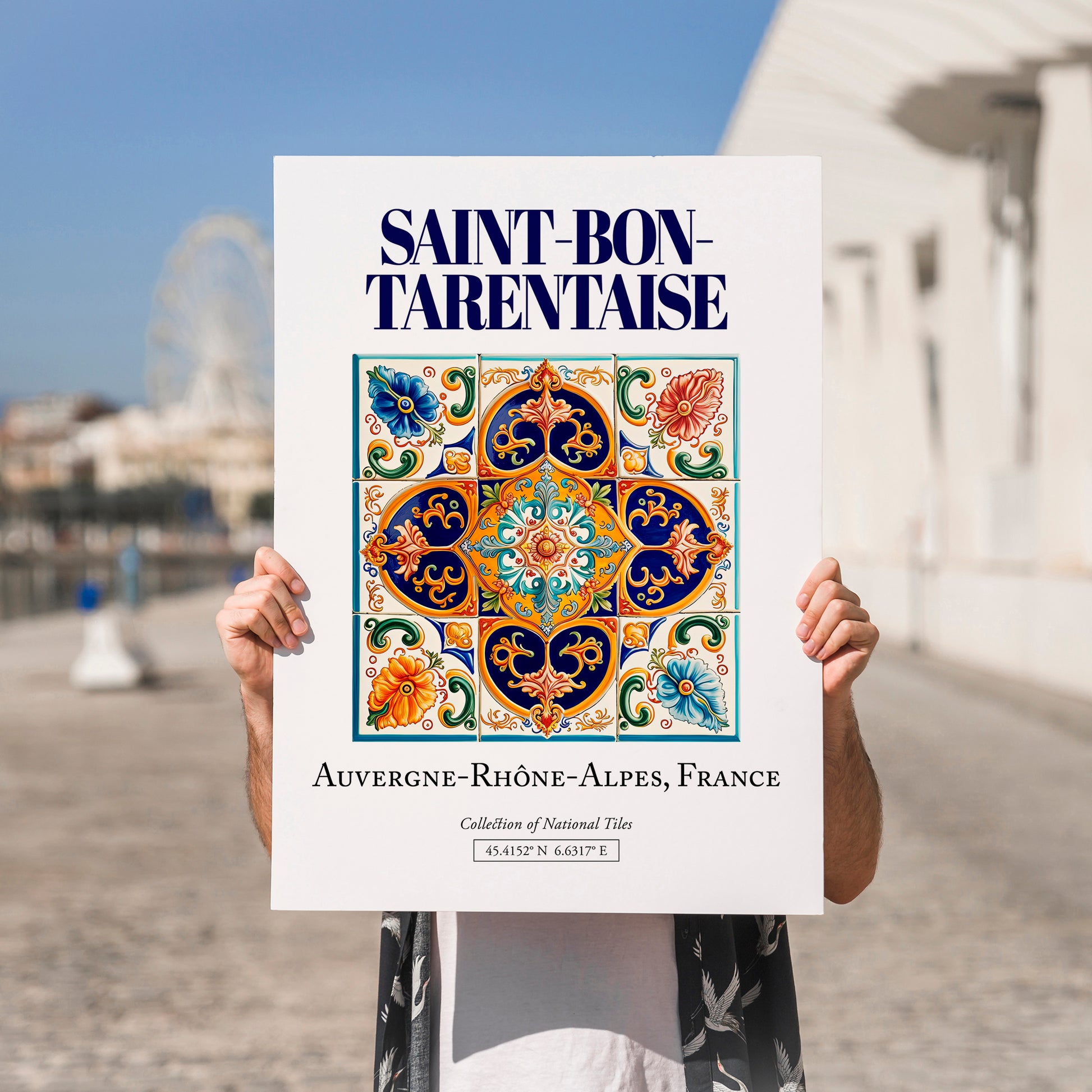 Saint-Bon-Tarentaise, France – Global Cities Wall Print, no-text version framed in wood