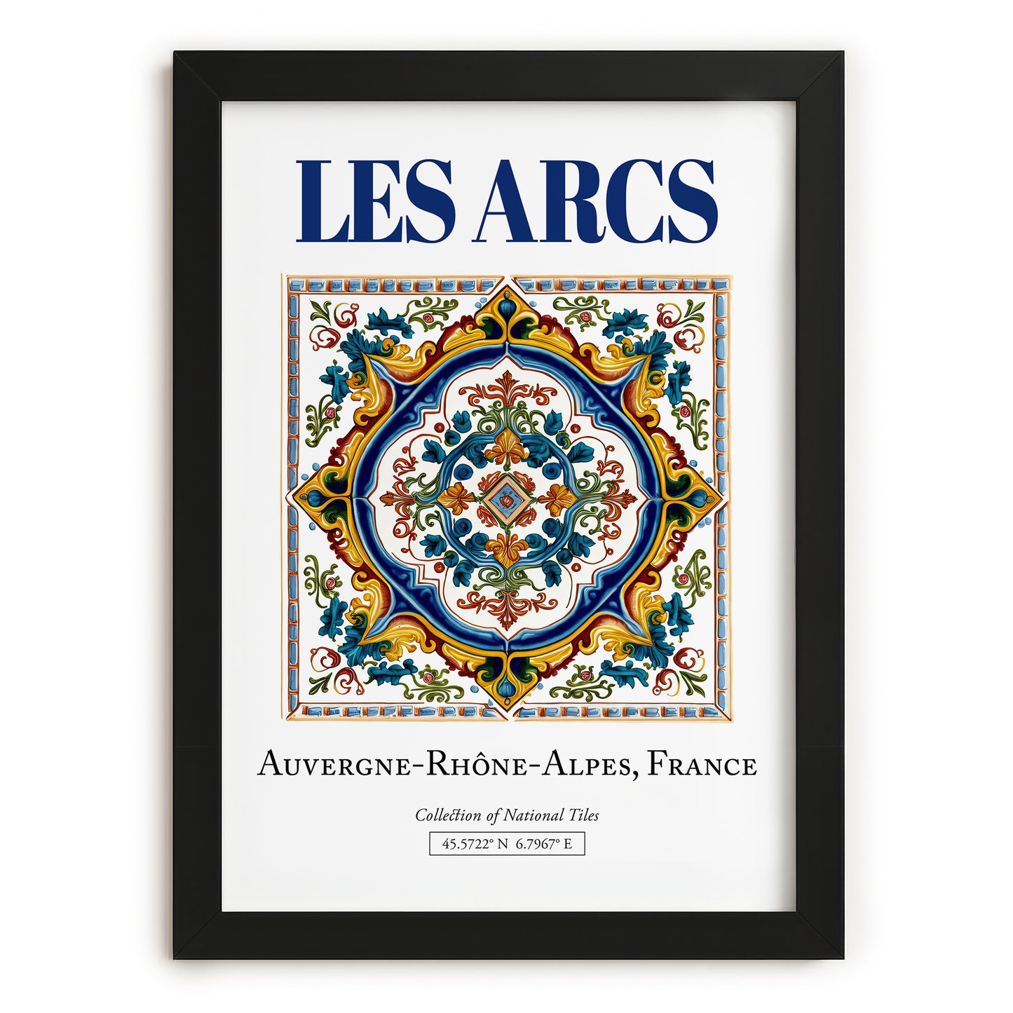 Les Arcs, France – Travel Wall Decor, in sleek black frame