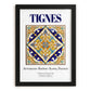 Tignes, France – Retro Travel Poster, in sleek black frame