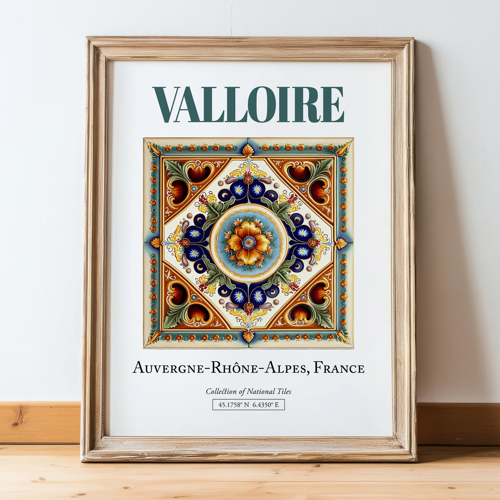 Valloire, France – Travel Print, in wooden frame leaning on the floor