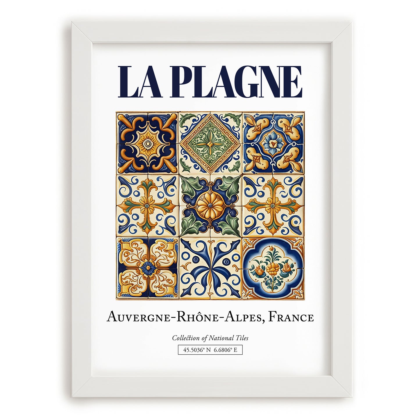 La Plagne, France – National Pride Wall Decor, placed in minimal white frame