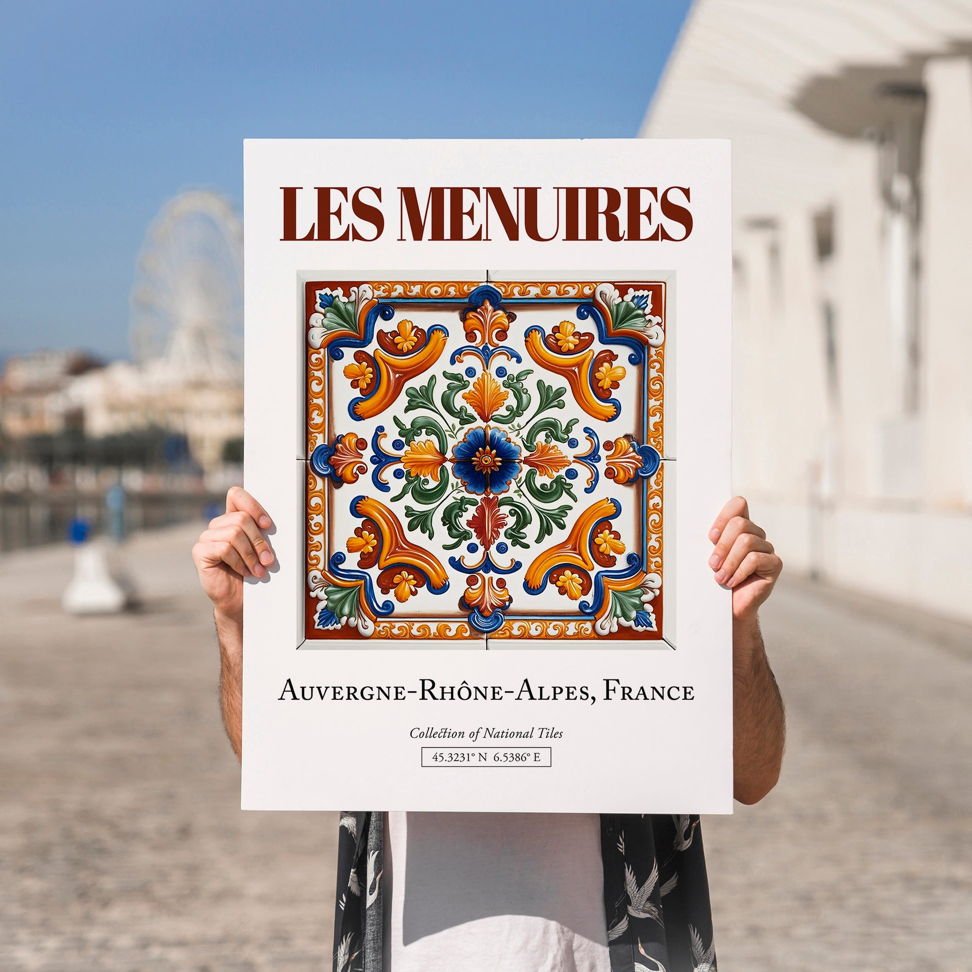 Les Menuires, France – Travel Print, no-text version framed in wood
