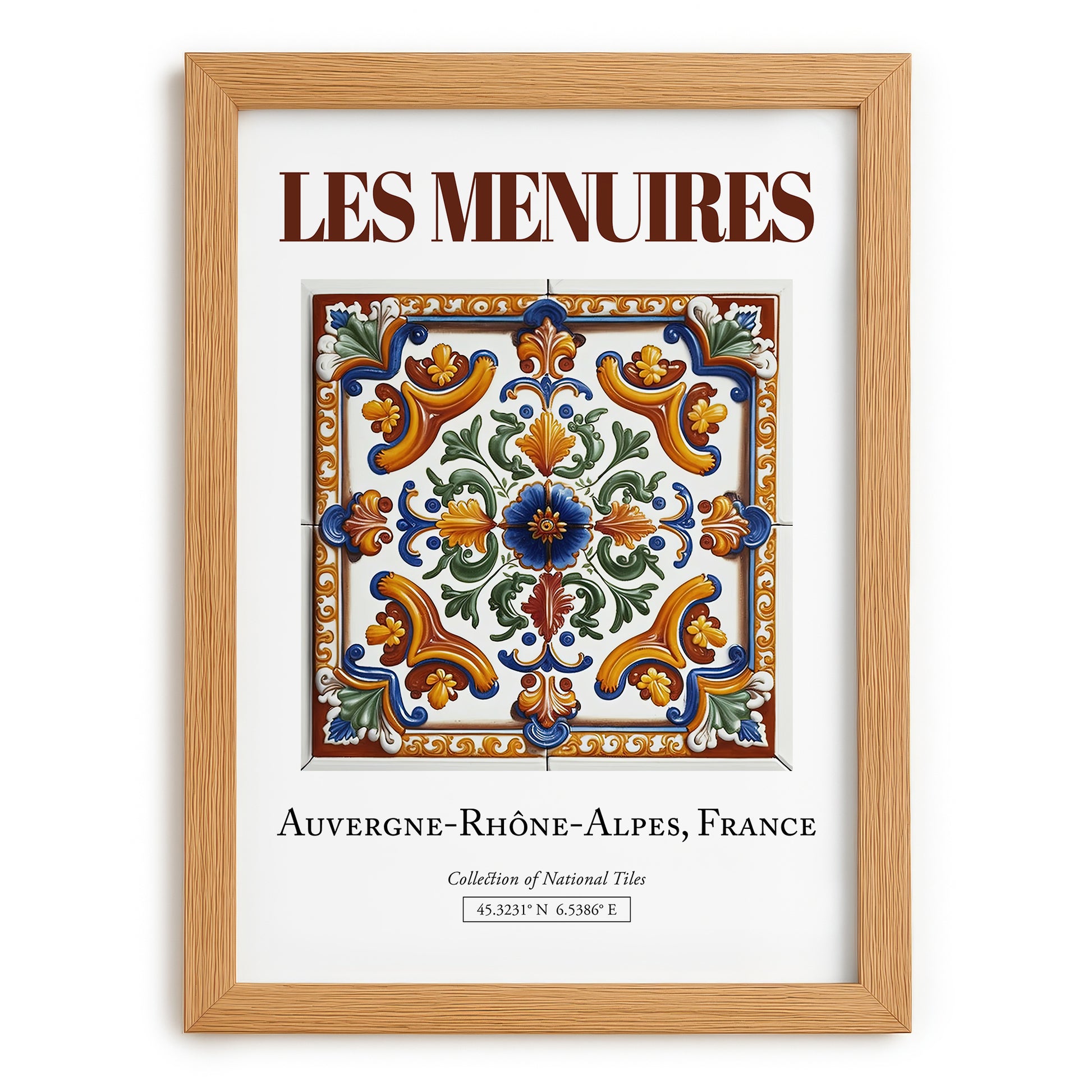 Les Menuires, France – Travel Print, set in oak frame