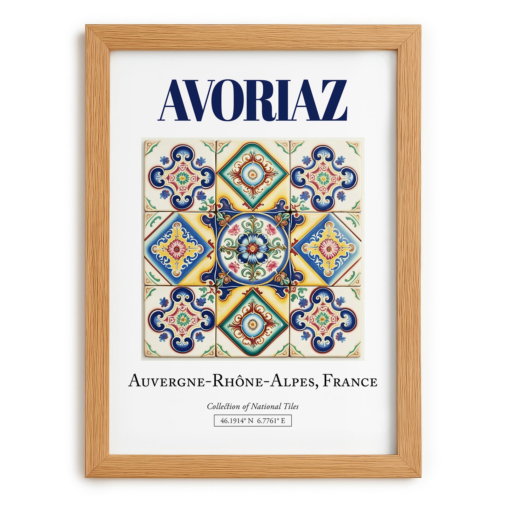 Avoriaz, France – Travel Print, set in oak frame