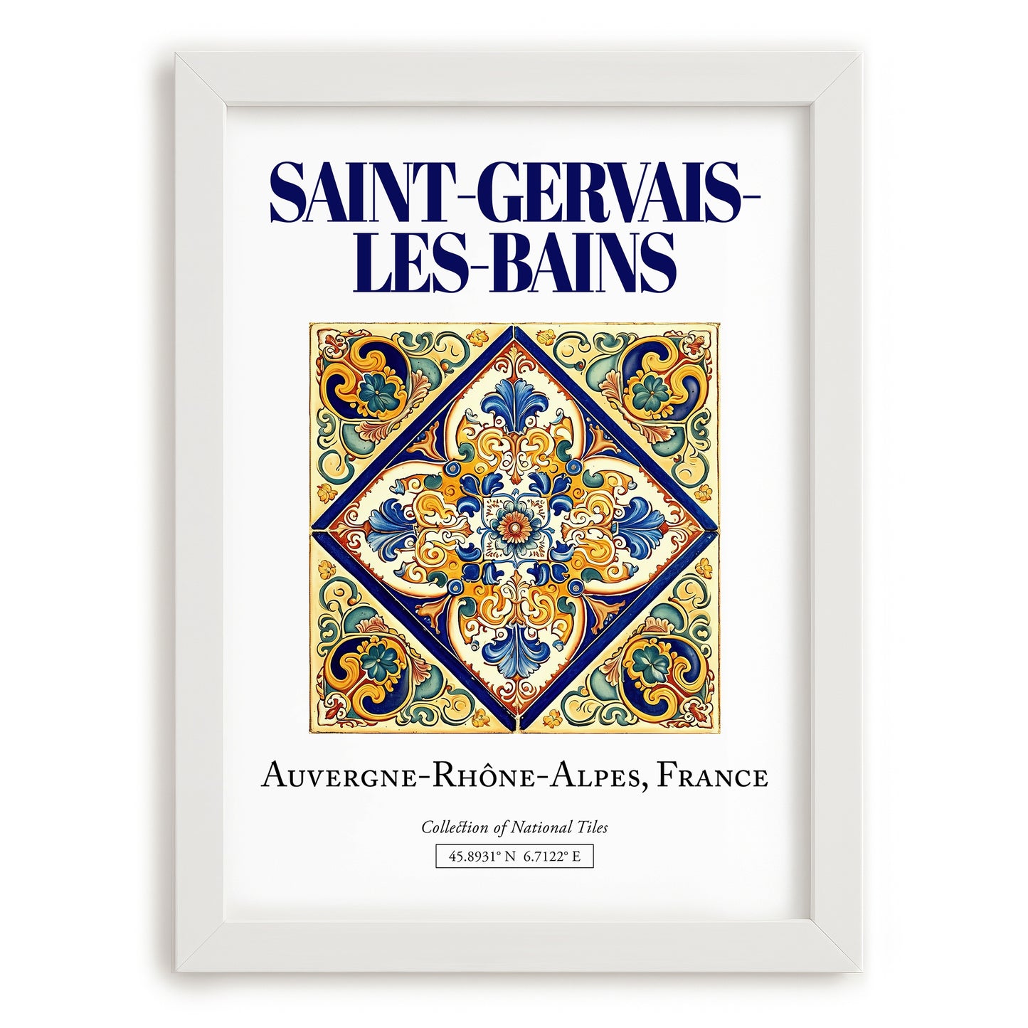 Saint-Gervais-les-Bains, France – Away From Home Poster, placed in minimal white frame
