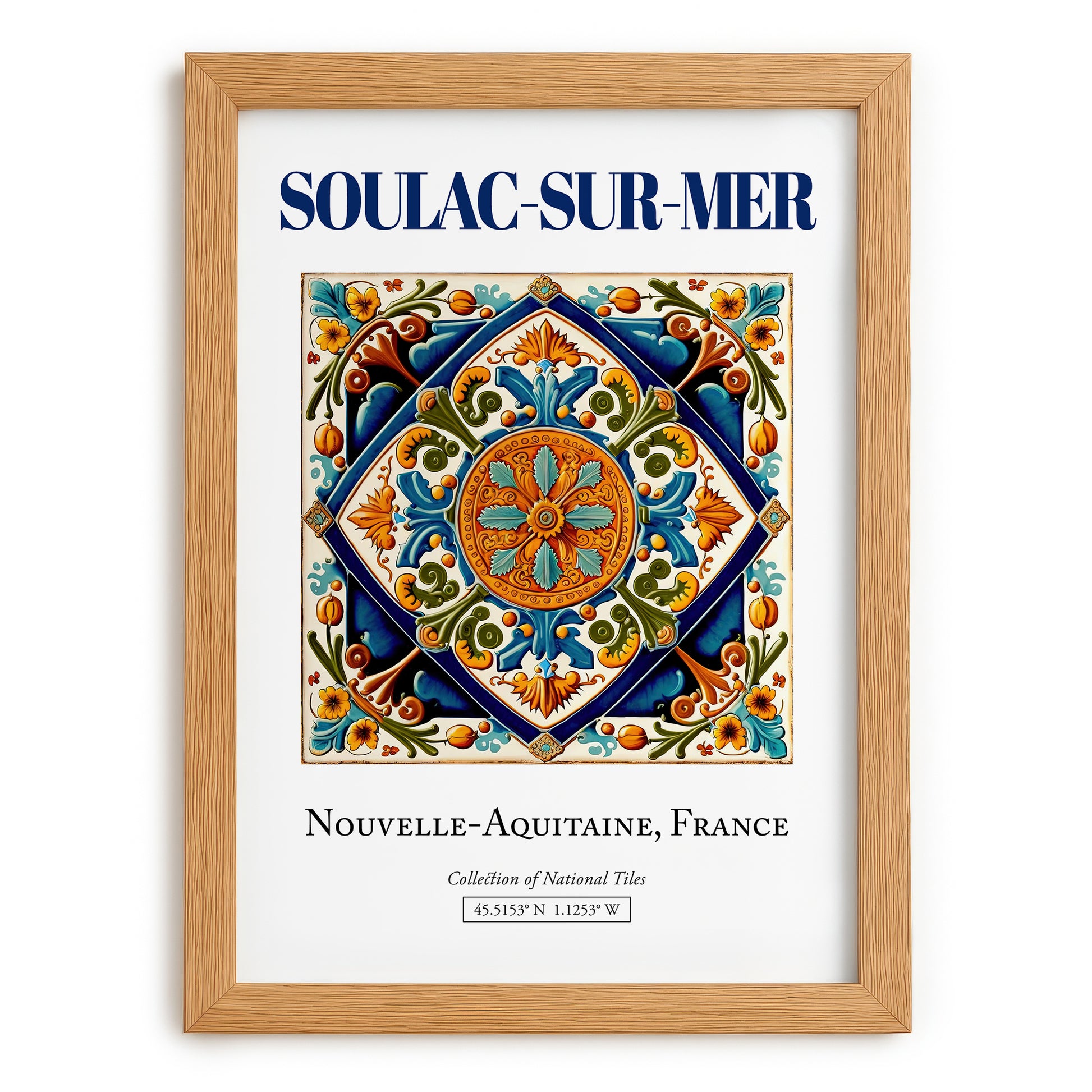 Soulac-sur-Mer, France – Travel Wall Decor, set in oak frame