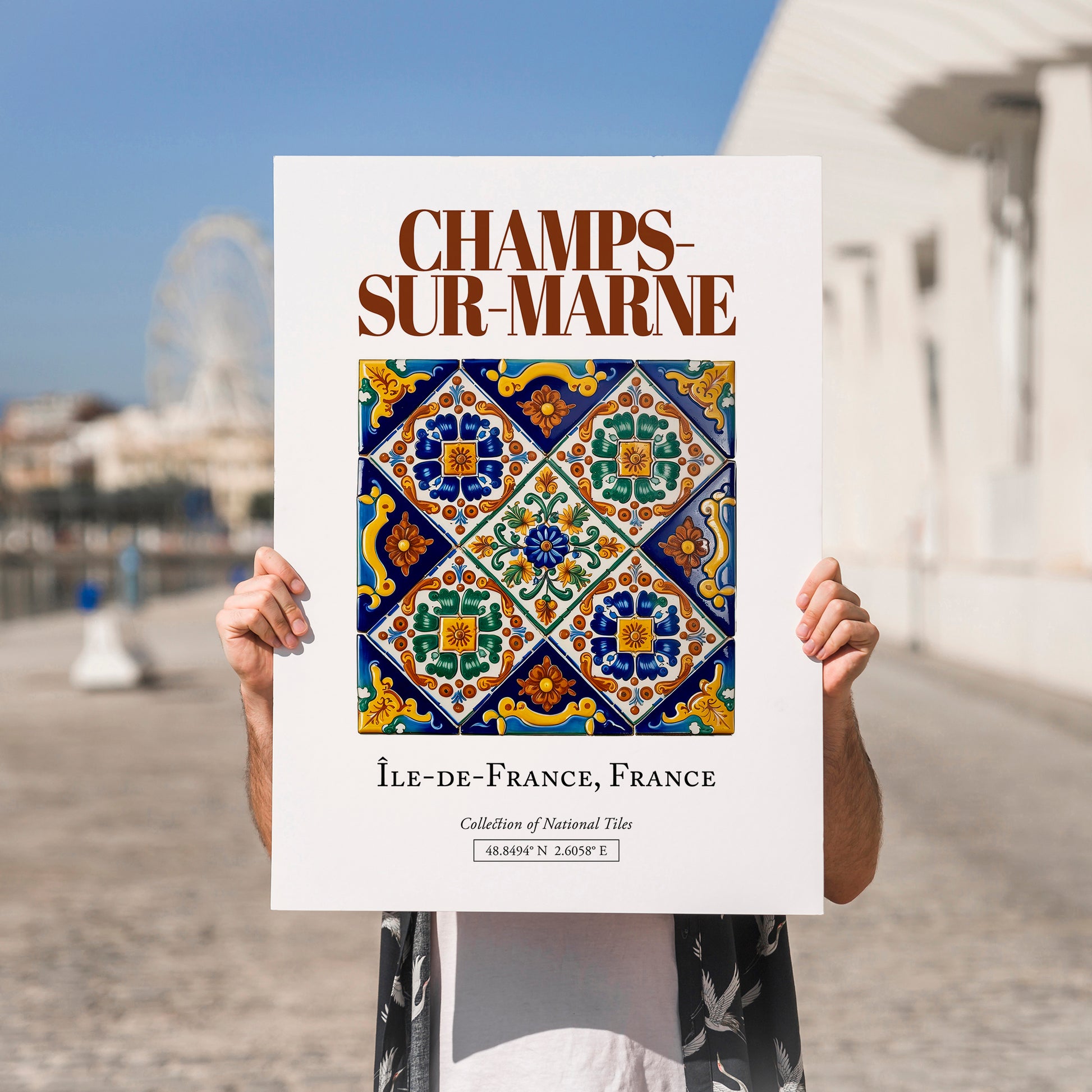 Champs-sur-Marne, France – Country Culture Poster, no-text version framed in wood