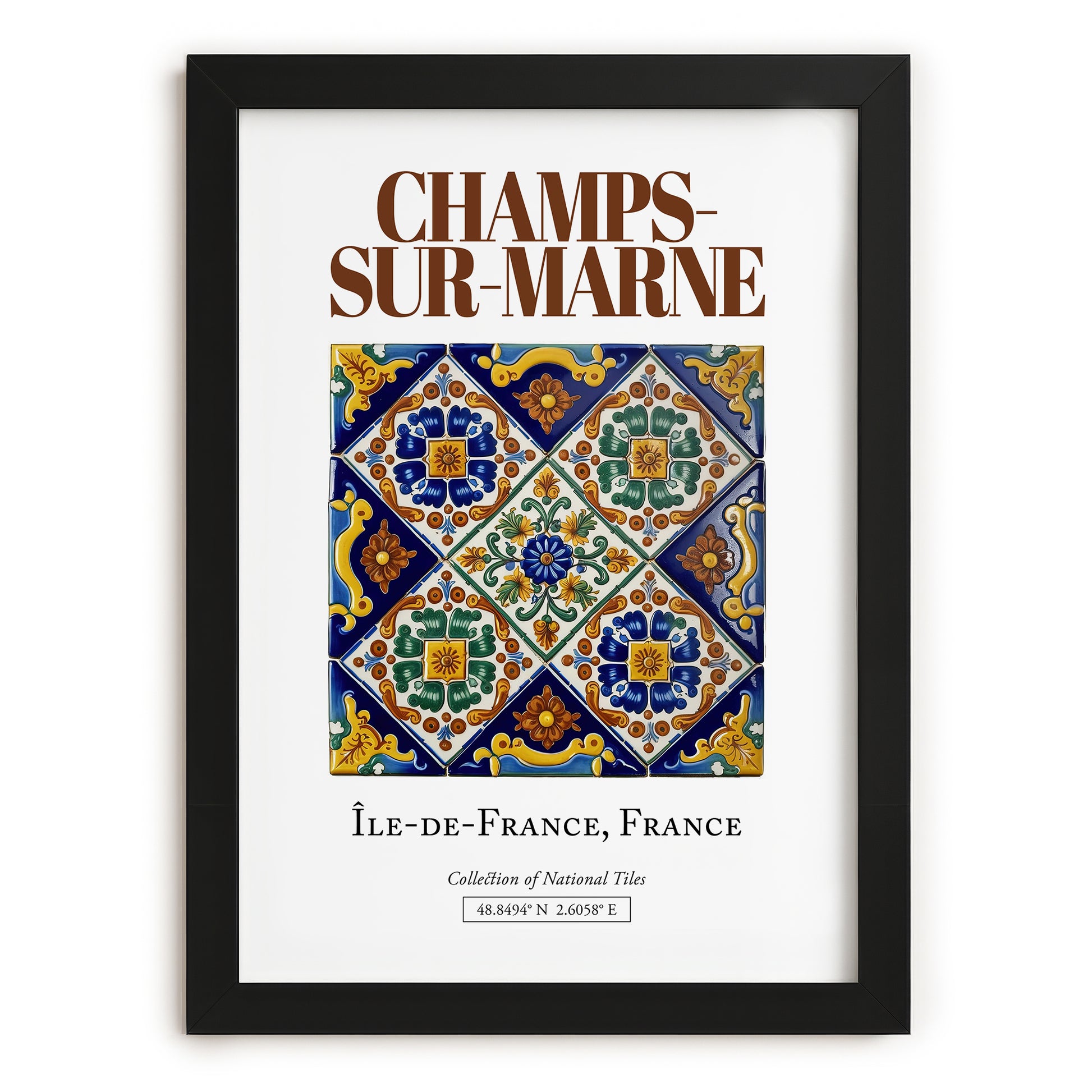 Champs-sur-Marne, France – Country Culture Poster, in sleek black frame
