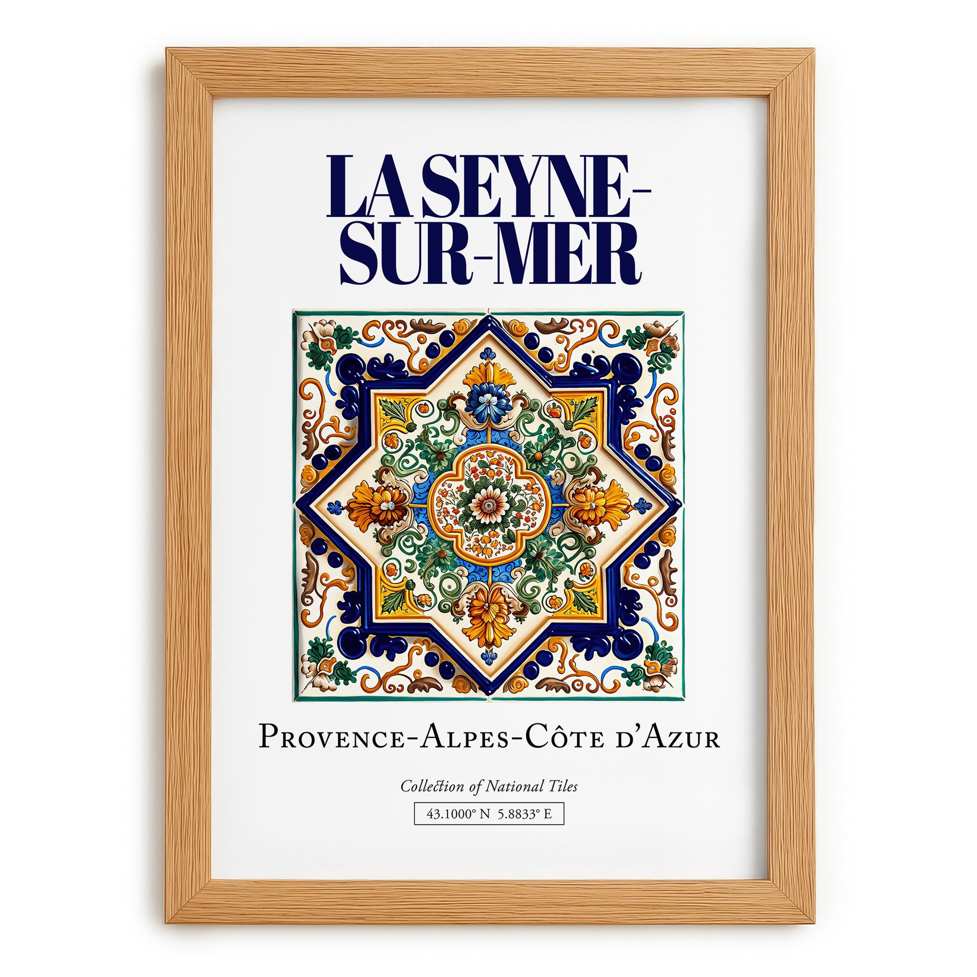 La Seyne-sur-Mer, France – Travel Poster, set in oak frame