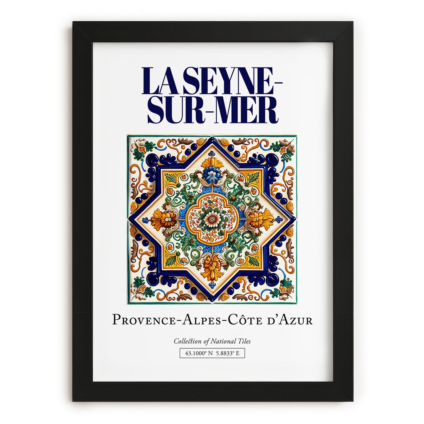 La Seyne-sur-Mer, France – Travel Poster, in sleek black frame