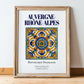 Auvergne-Rhône-Alpes, France – Travel Wall Art, in wooden frame leaning on the floor