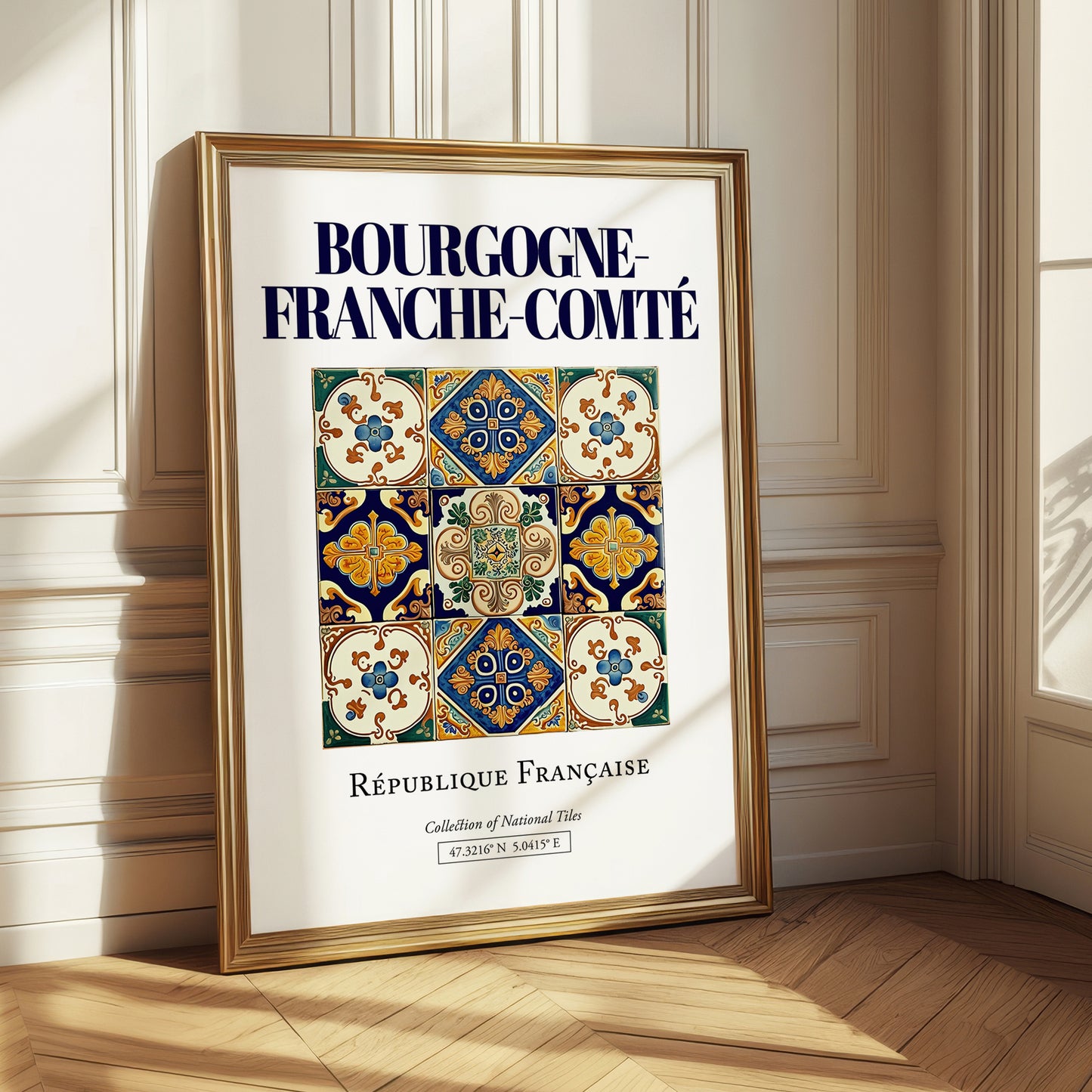 Bourgogne-Franche-Comté, France – Historic Cities Art Print, styled in a charming Paris street view